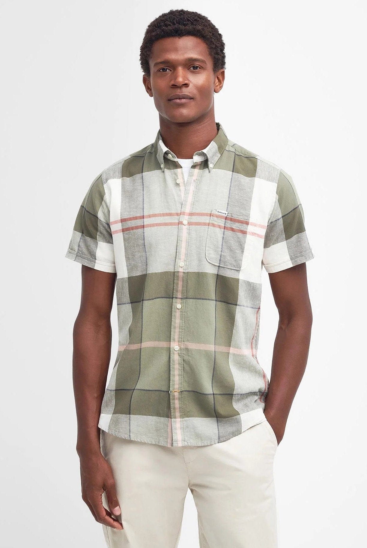Barbour Douglas Short Sleeve Tailored Fit Shirt - Glenmore Olive Tartan