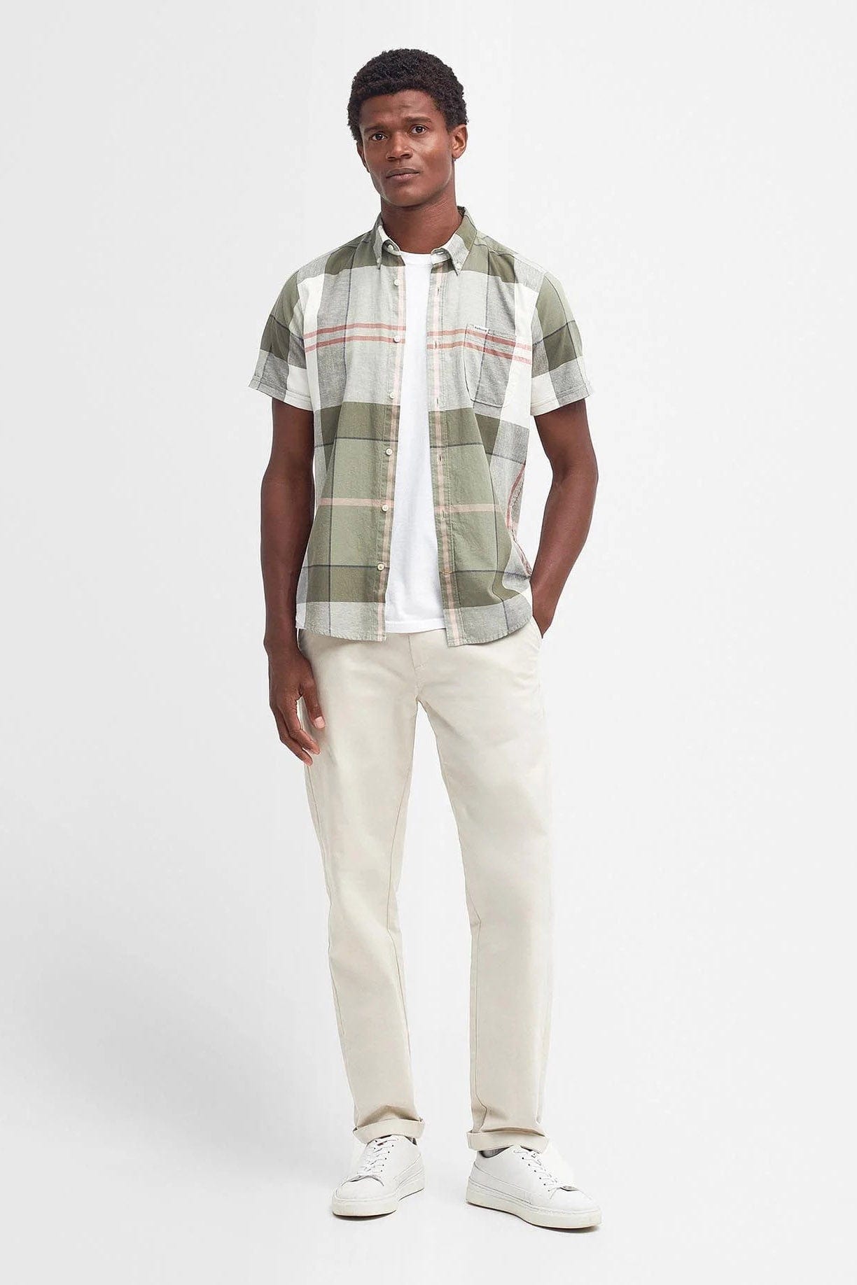 Barbour Douglas Short Sleeve Tailored Fit Shirt - Glenmore Olive Tartan