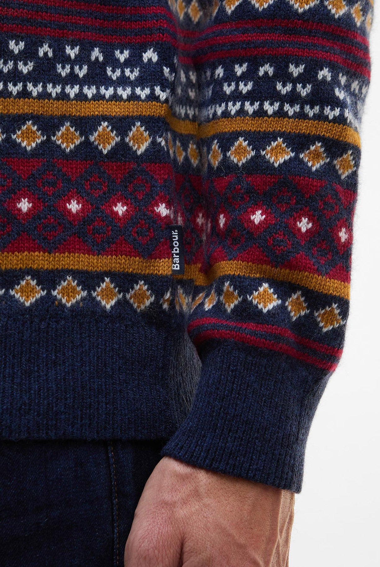 Barbour Easdale Fair Isle Wool Blend Jumper - Navy