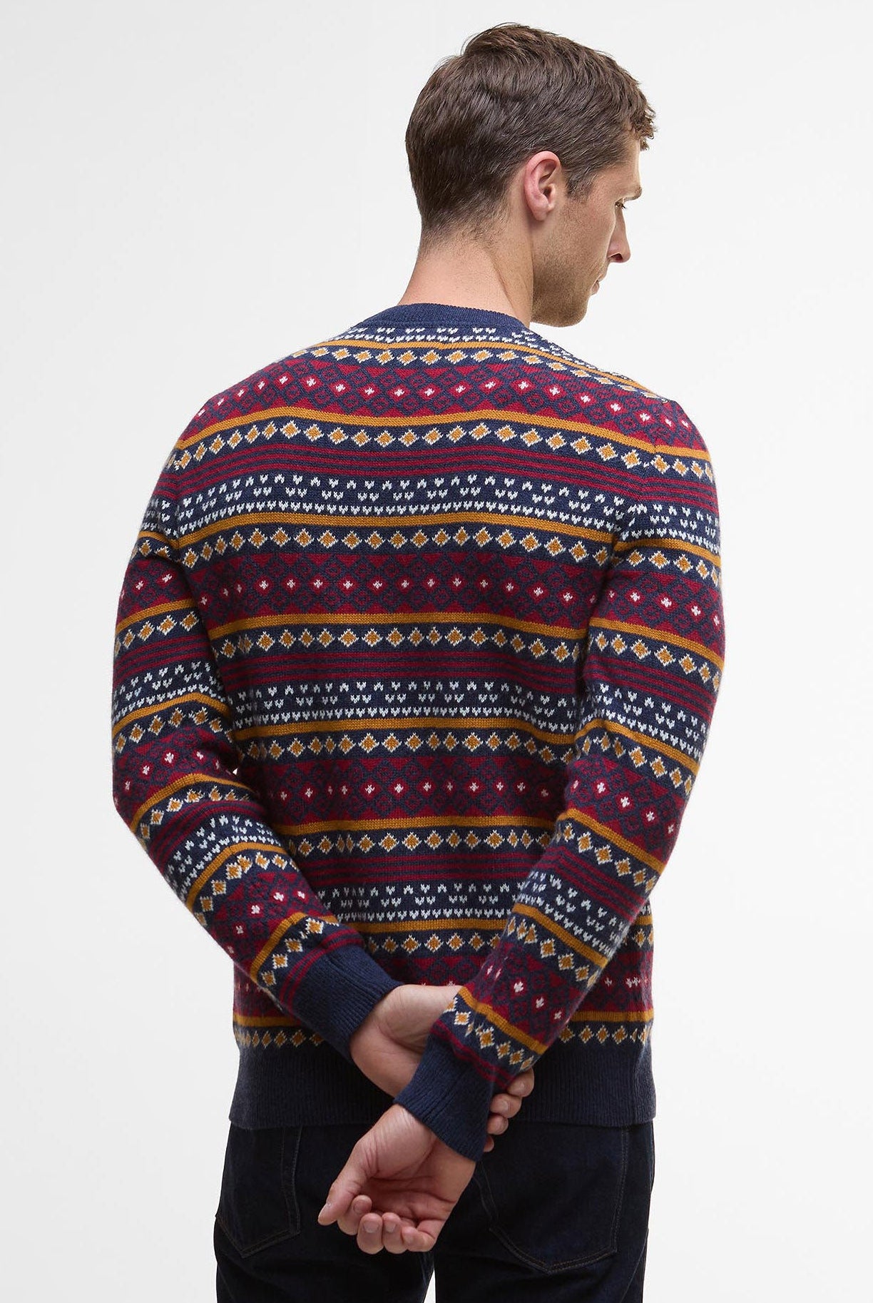 Barbour Easdale Fair Isle Wool Blend Jumper - Navy