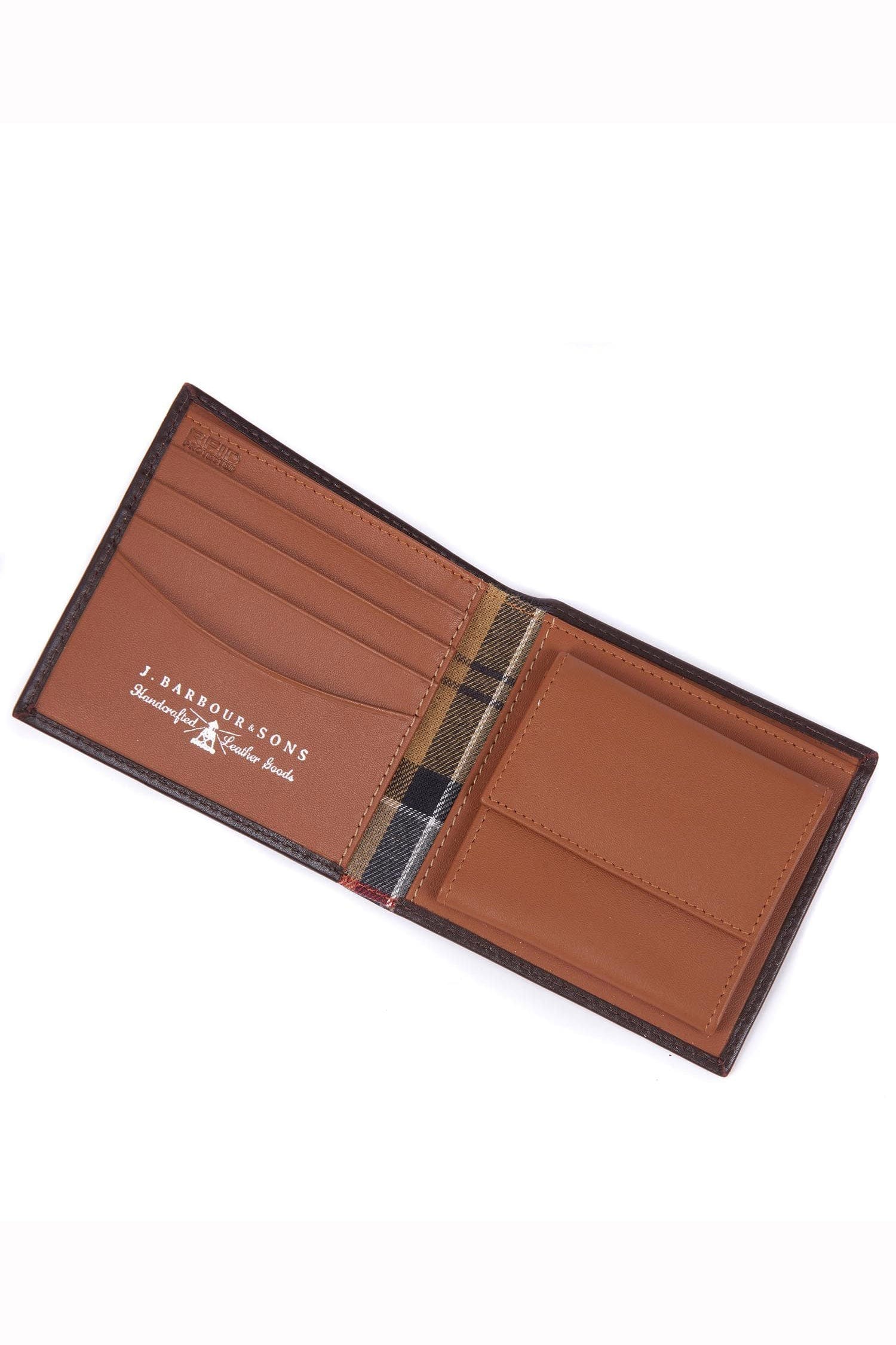 Barbour Elvington Leather Billfold Coin Wallet - Brown/Tan MLG0030_BR56_OS