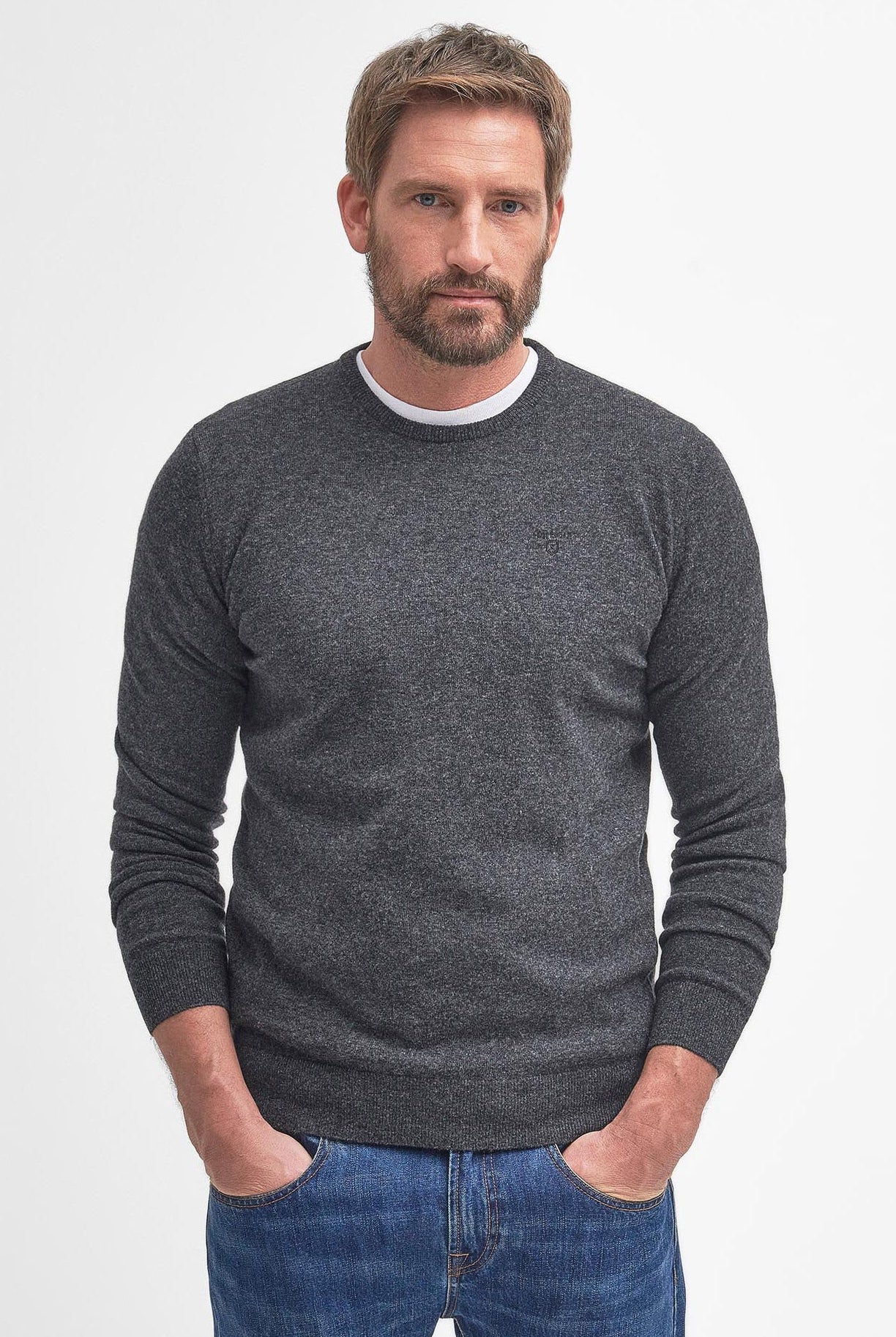 Barbour Essential Crew Neck Jumper - Charcoal