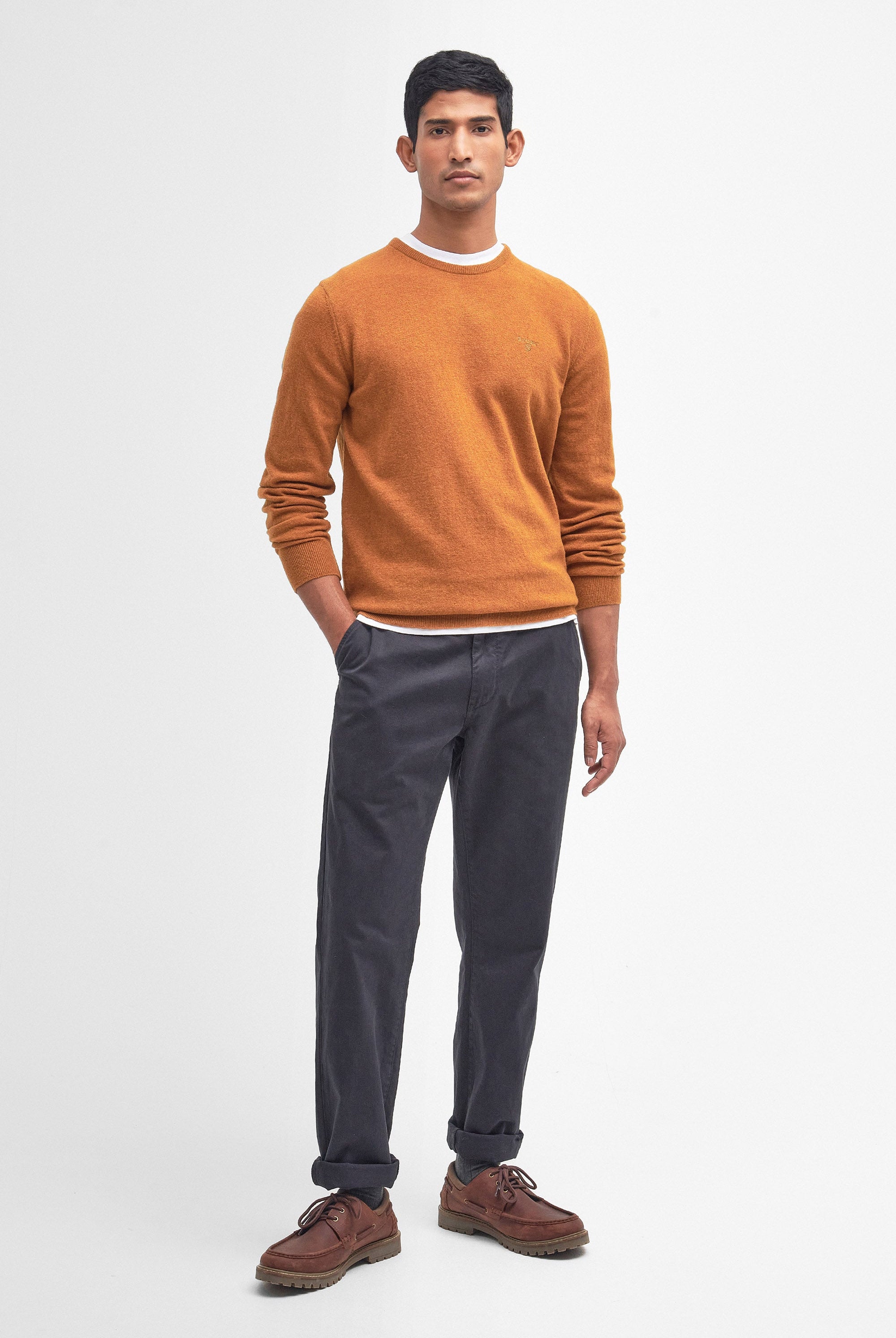 Barbour Essential Crew Neck Jumper - Dark Copper