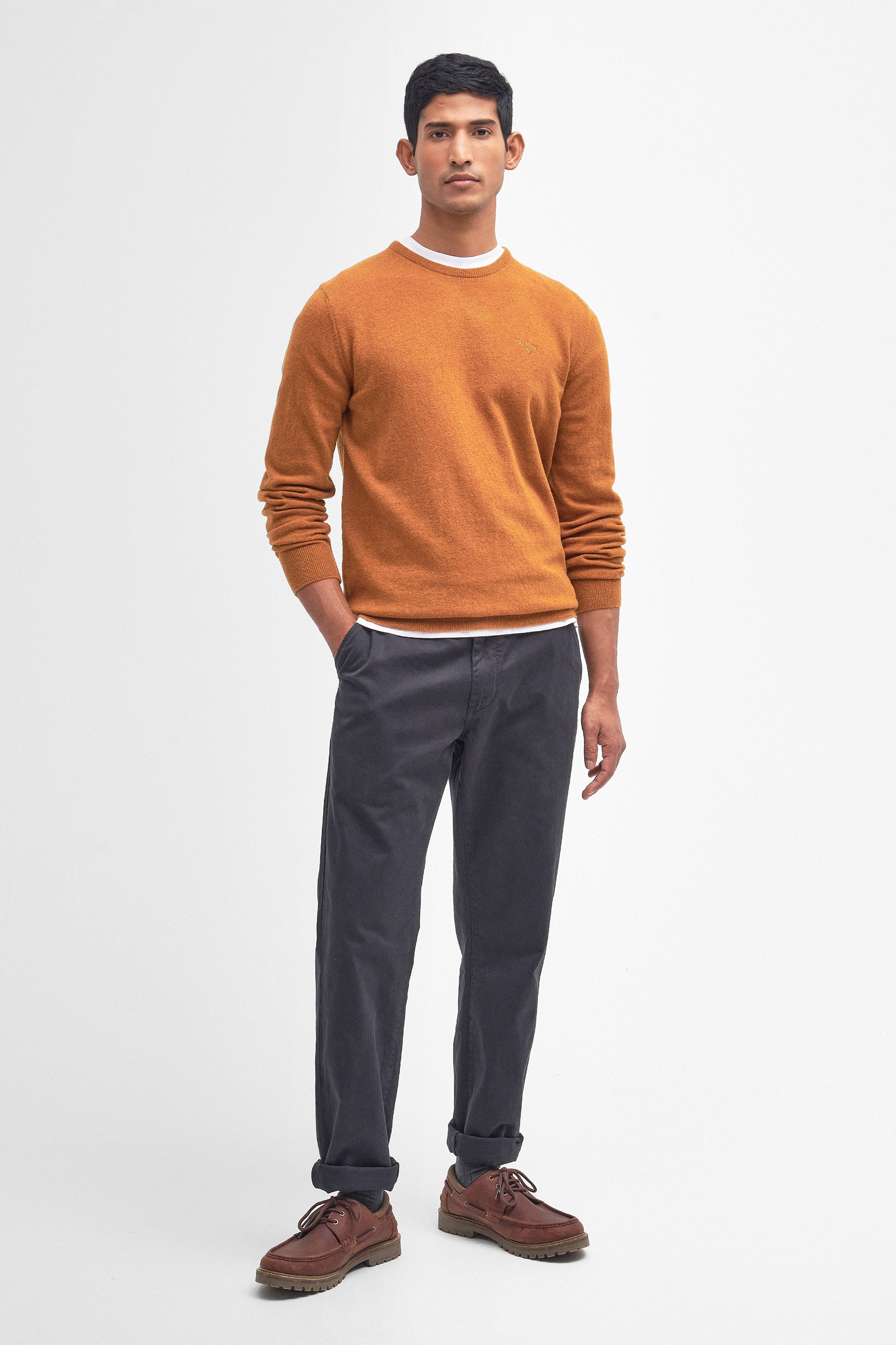 Barbour Essential Crew Neck Jumper - Dark Copper