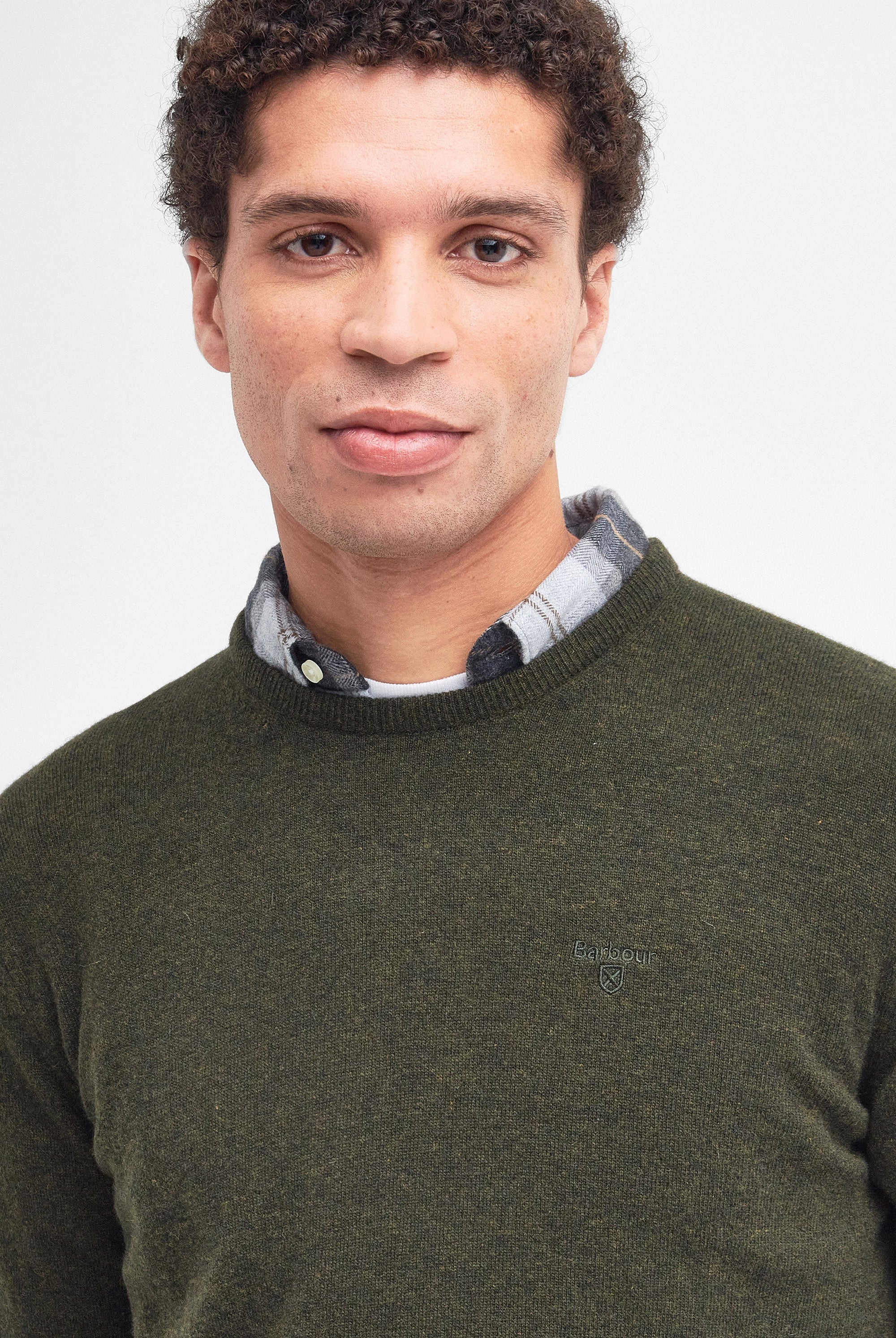 Barbour Essential Crew Neck Jumper - Seaweed