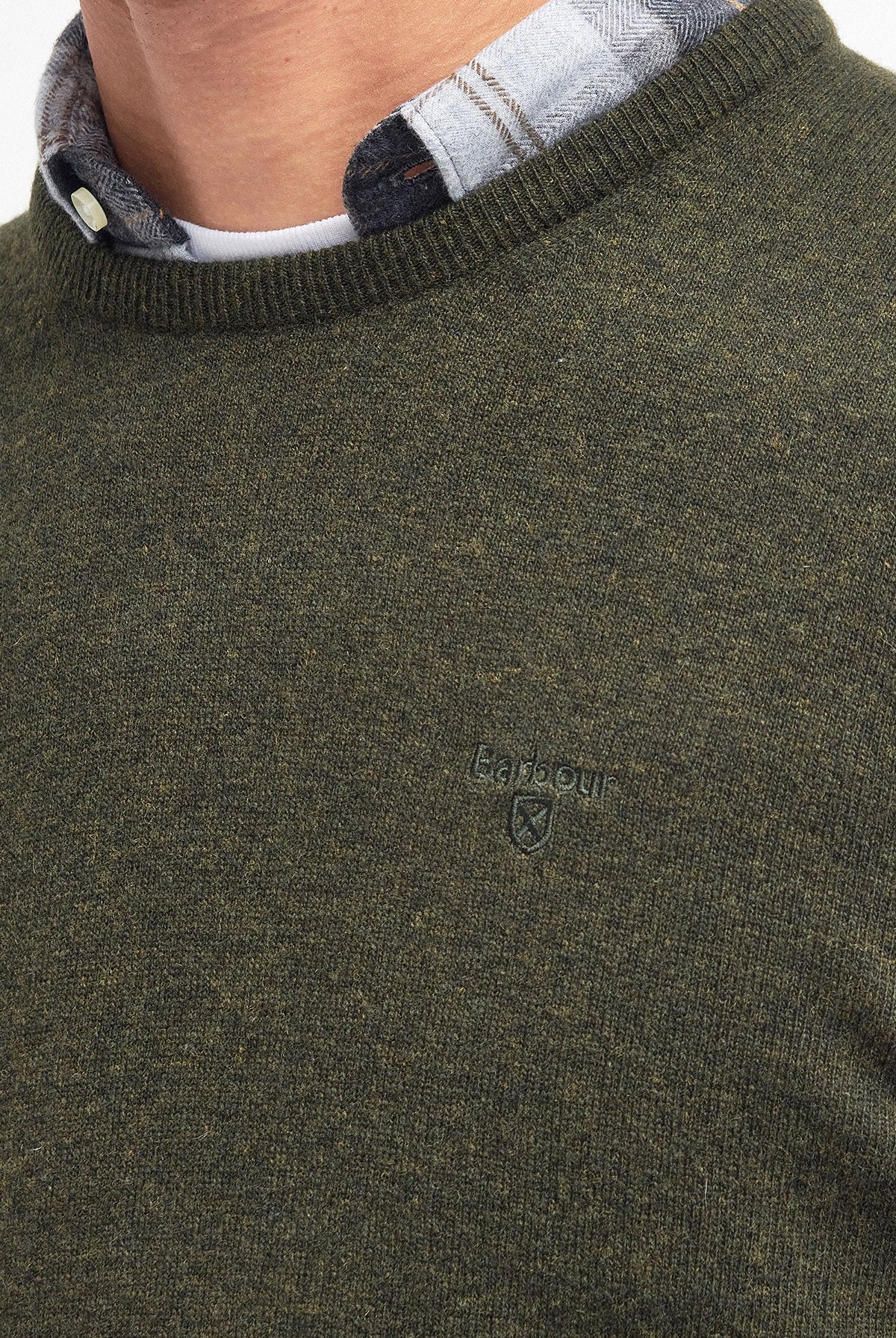 Barbour Essential Crew Neck Jumper - Seaweed