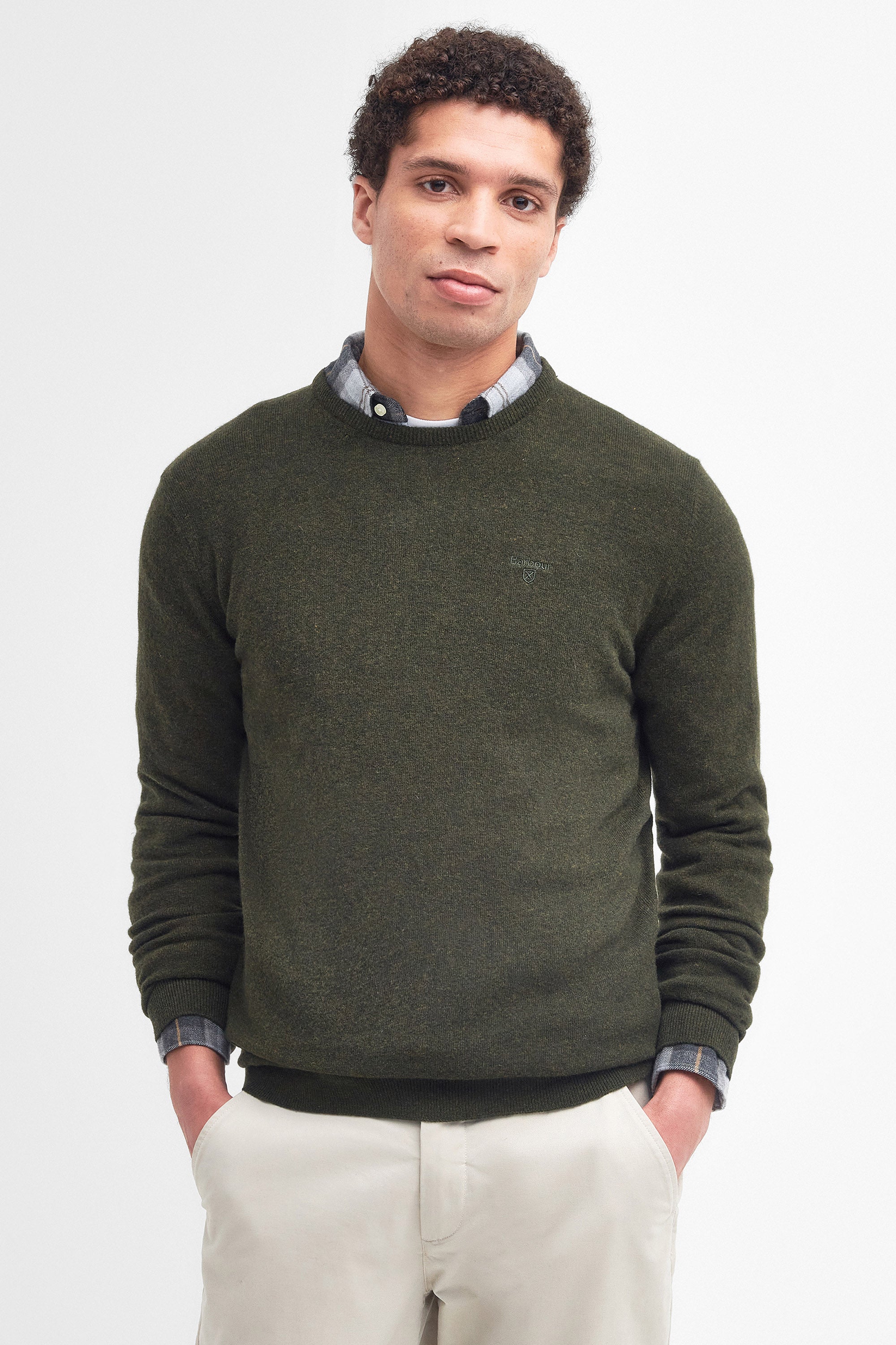 Barbour Essential Crew Neck Jumper - Seaweed