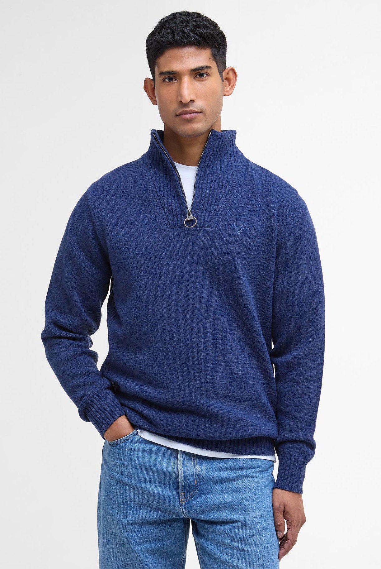 Barbour Essential Half-Zip Jumper - Atlantic Blue