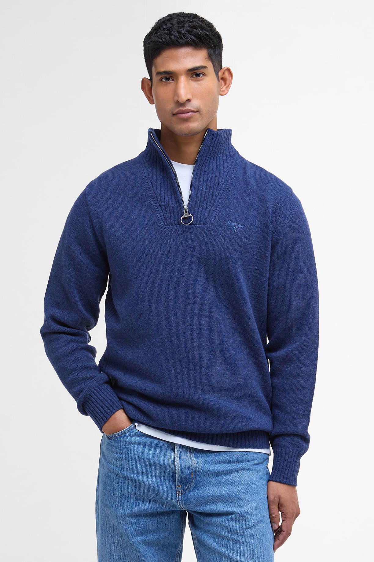 Barbour Essential Half-Zip Jumper - Atlantic Blue