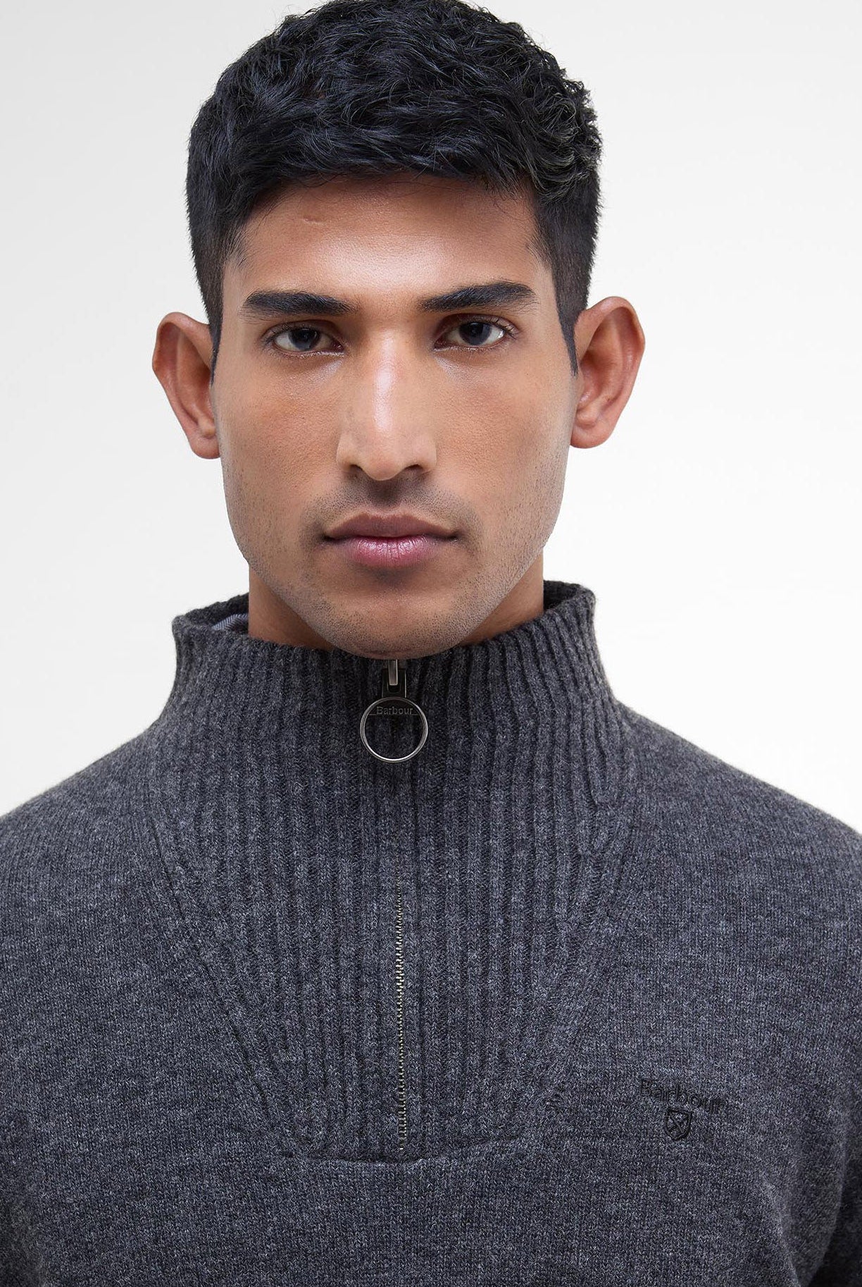 Barbour Essential Half-Zip Jumper - Charcoal