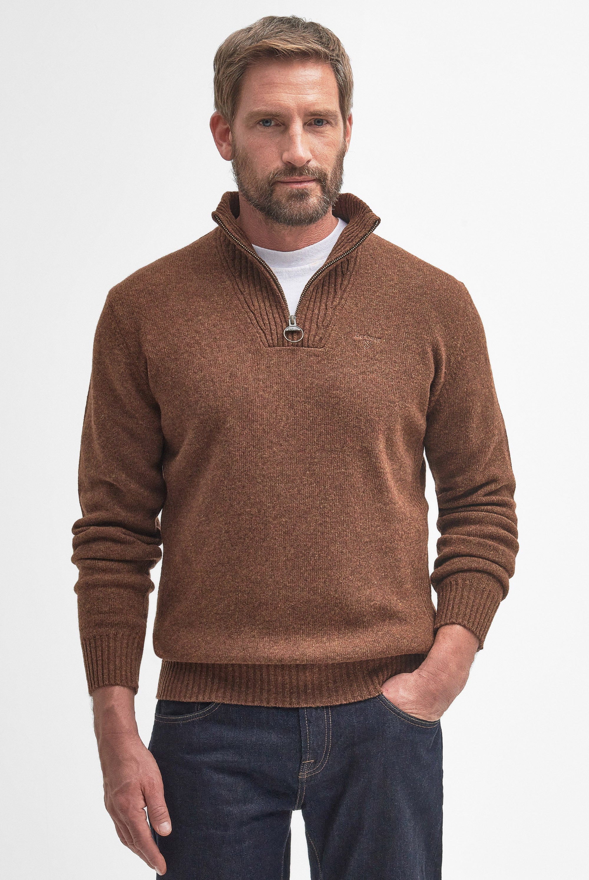 Barbour Essential Half-Zip Jumper - Sandstone