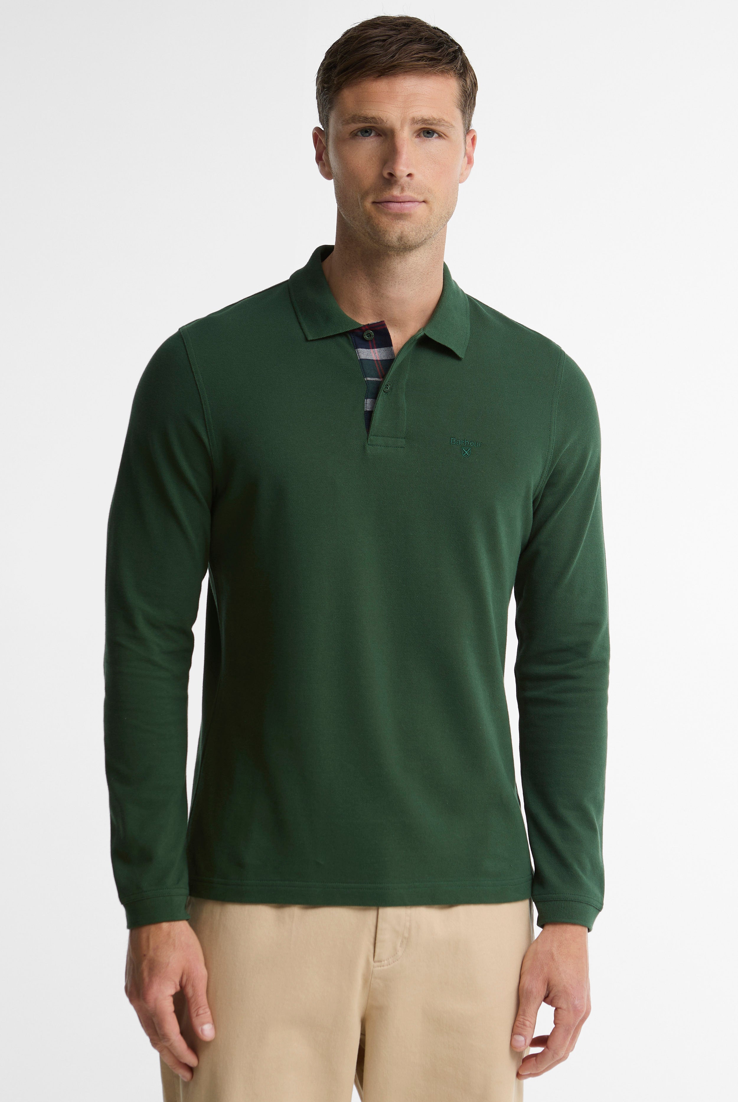Barbour Essential Long Sleeve Polo - Sycamore