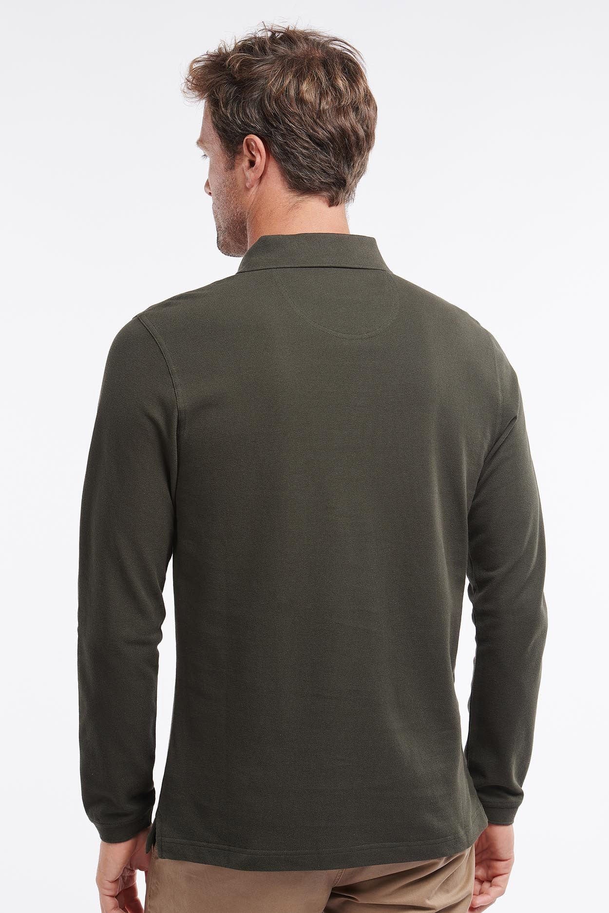 Barbour Essential Long Sleeve Sports Polo - Forest