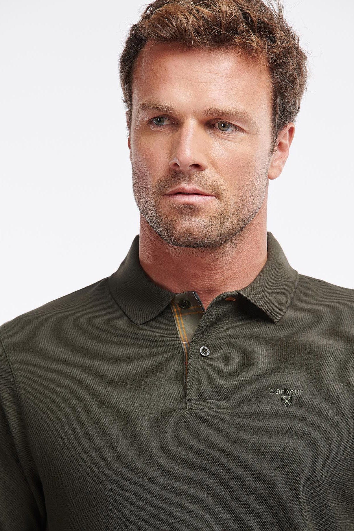 Barbour Essential Long Sleeve Sports Polo - Forest