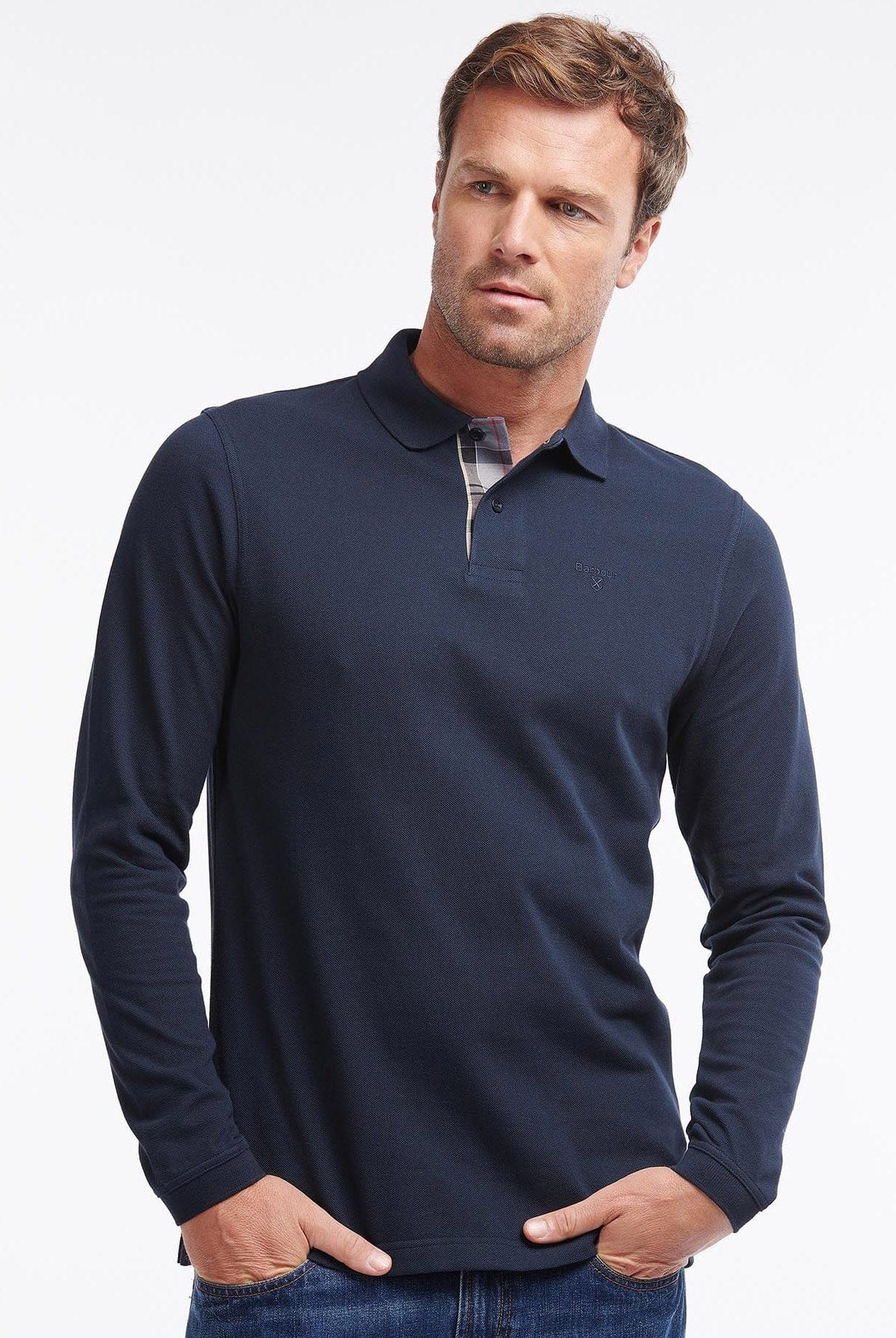 Barbour Essential Long Sleeve Sports Polo - Navy