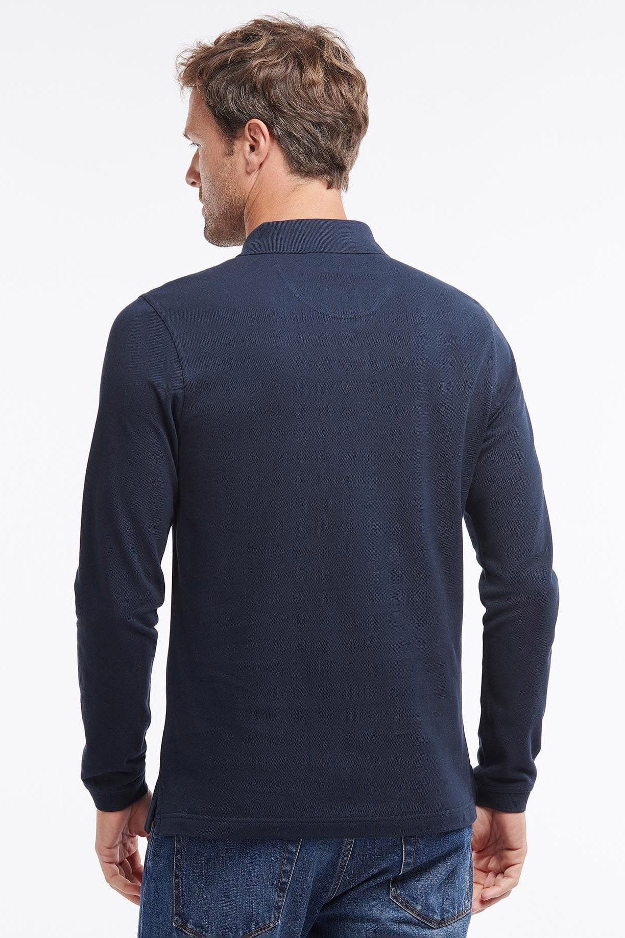 Barbour Essential Long Sleeve Sports Polo - Navy