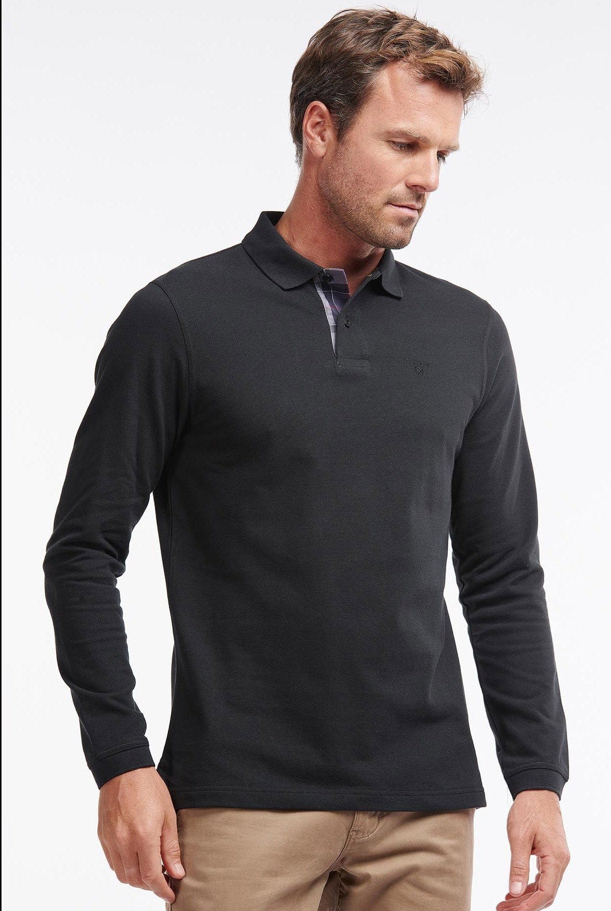 Barbour Essential Long Sleeve Sports Polo Shirt - Black