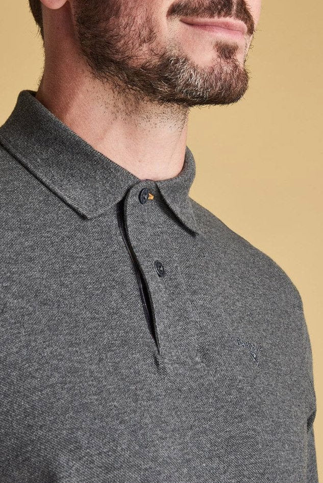 Barbour Essential Long Sleeve Sports Polo Shirt - Slate Marl