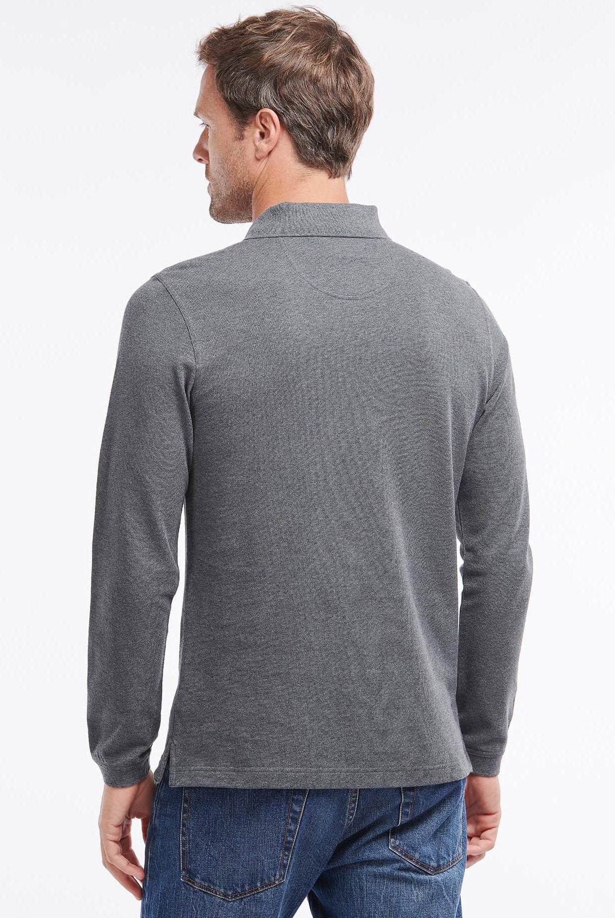 Barbour Essential Long Sleeve Sports Polo Shirt - Slate Marl