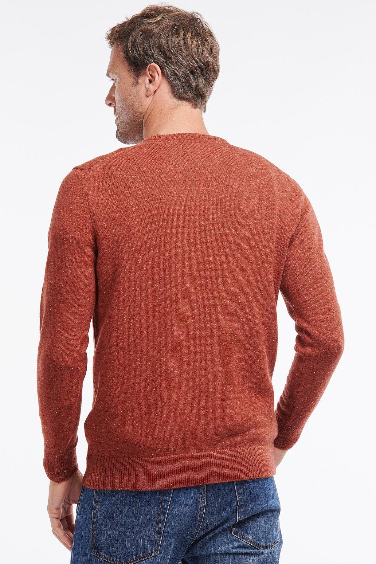 Barbour Essential Tisbury Crew Neck Jumper - Brick Red