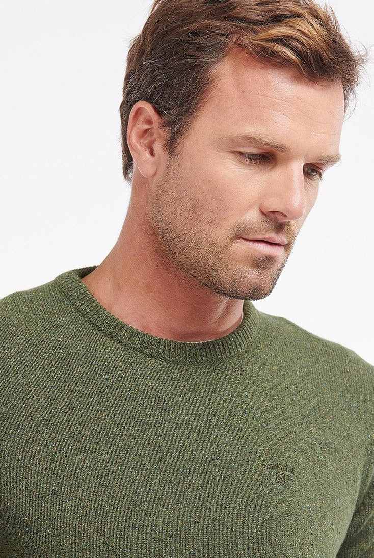 Barbour Essential Tisbury Crew Neck Jumper - Forest
