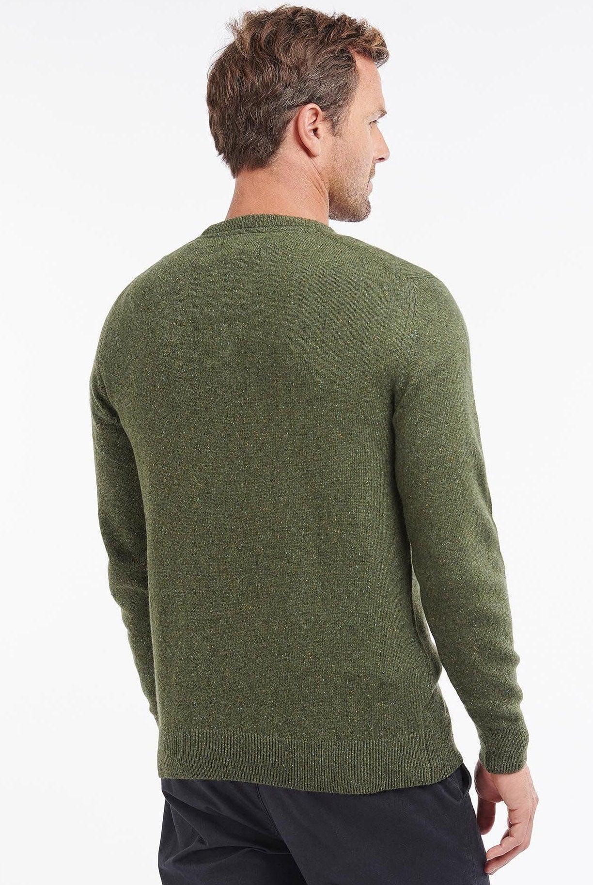 Barbour Essential Tisbury Crew Neck Jumper - Forest