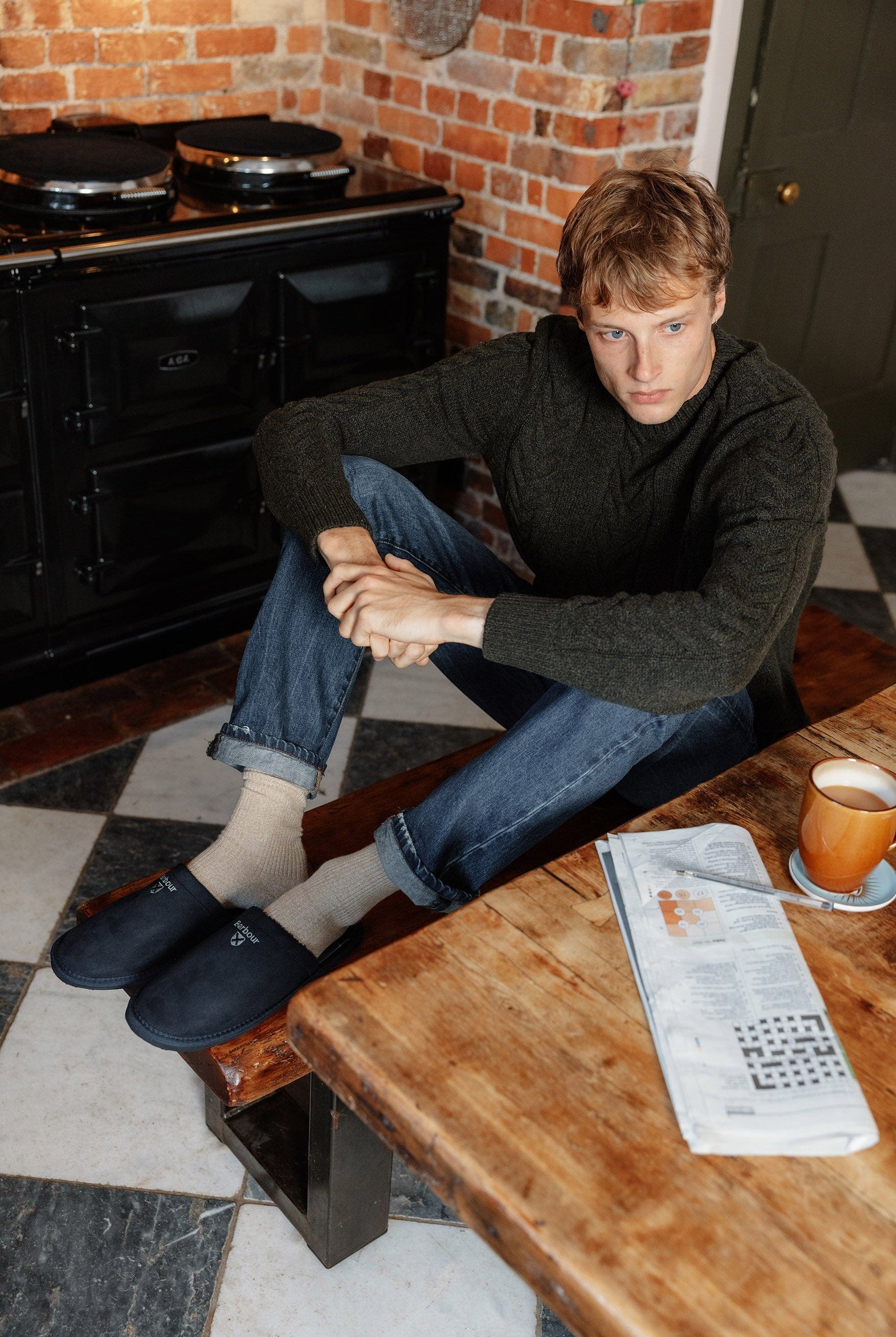 Barbour Everitt Mule Slippers - Navy