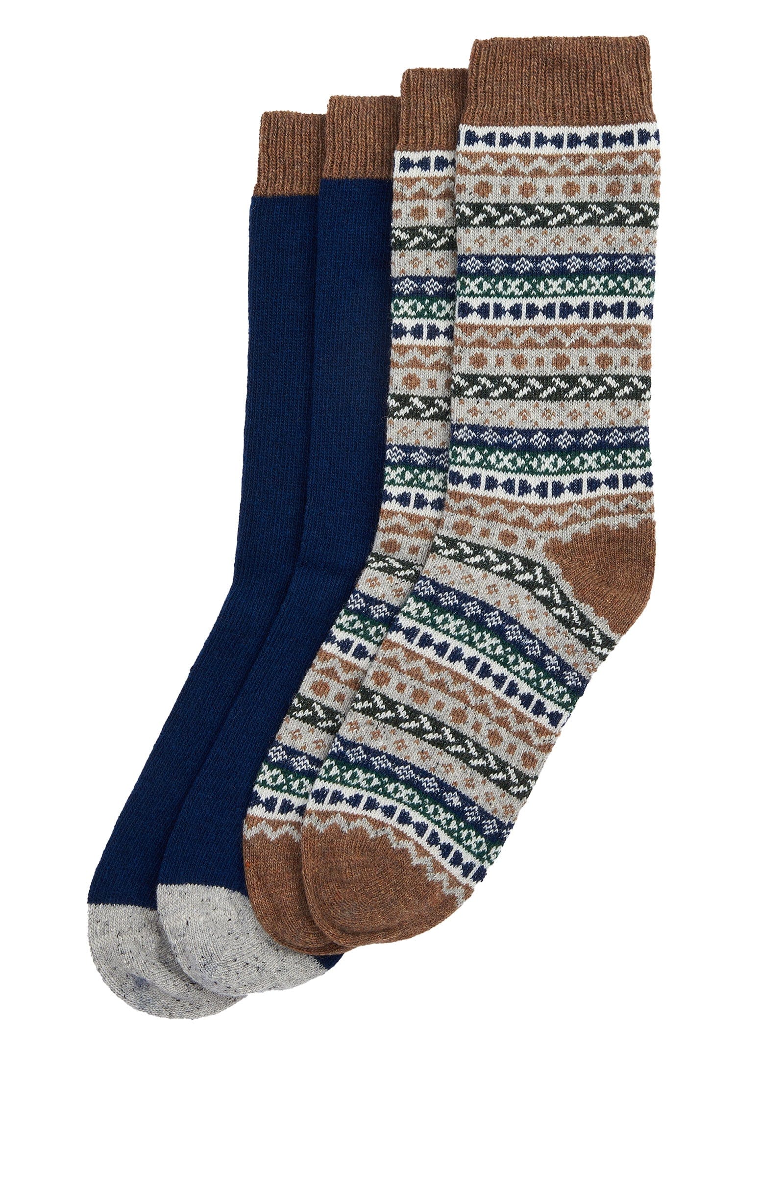 Barbour Fair Isle Sock 2 Pack - Green Loch Mix