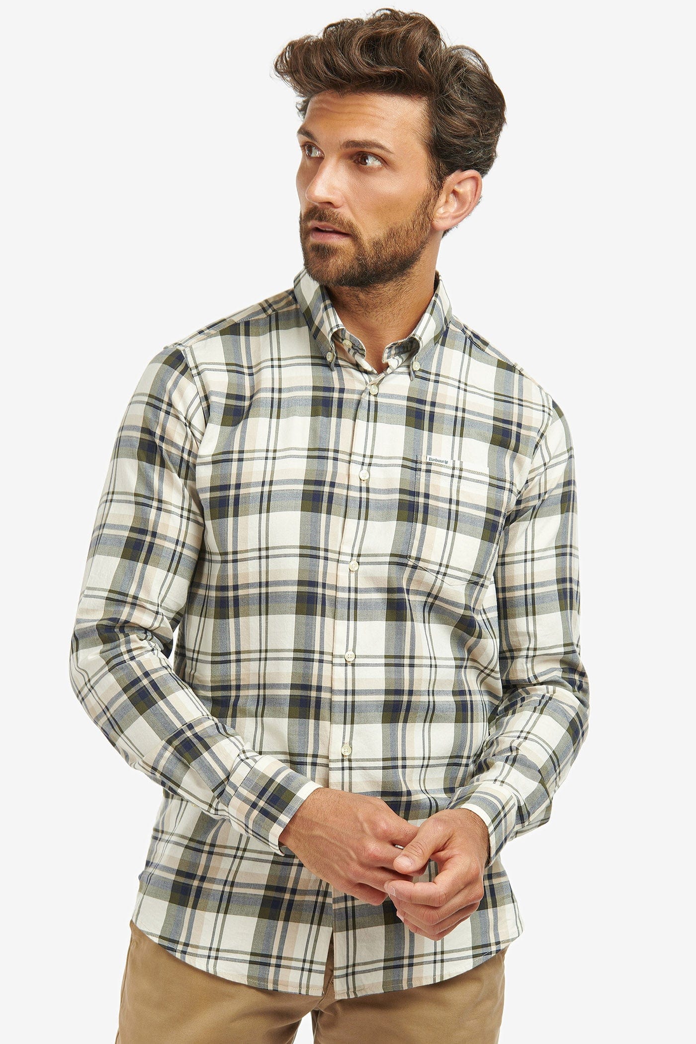 Barbour Falstone Tailored Check Shirt - Stone
