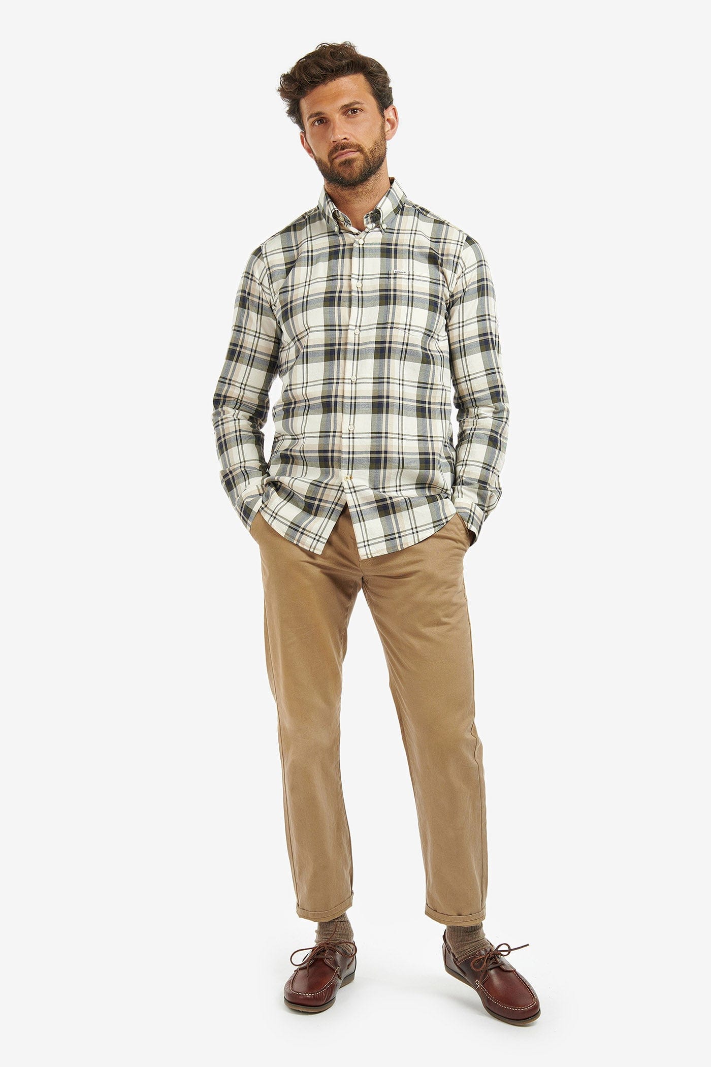 Barbour Falstone Tailored Check Shirt - Stone