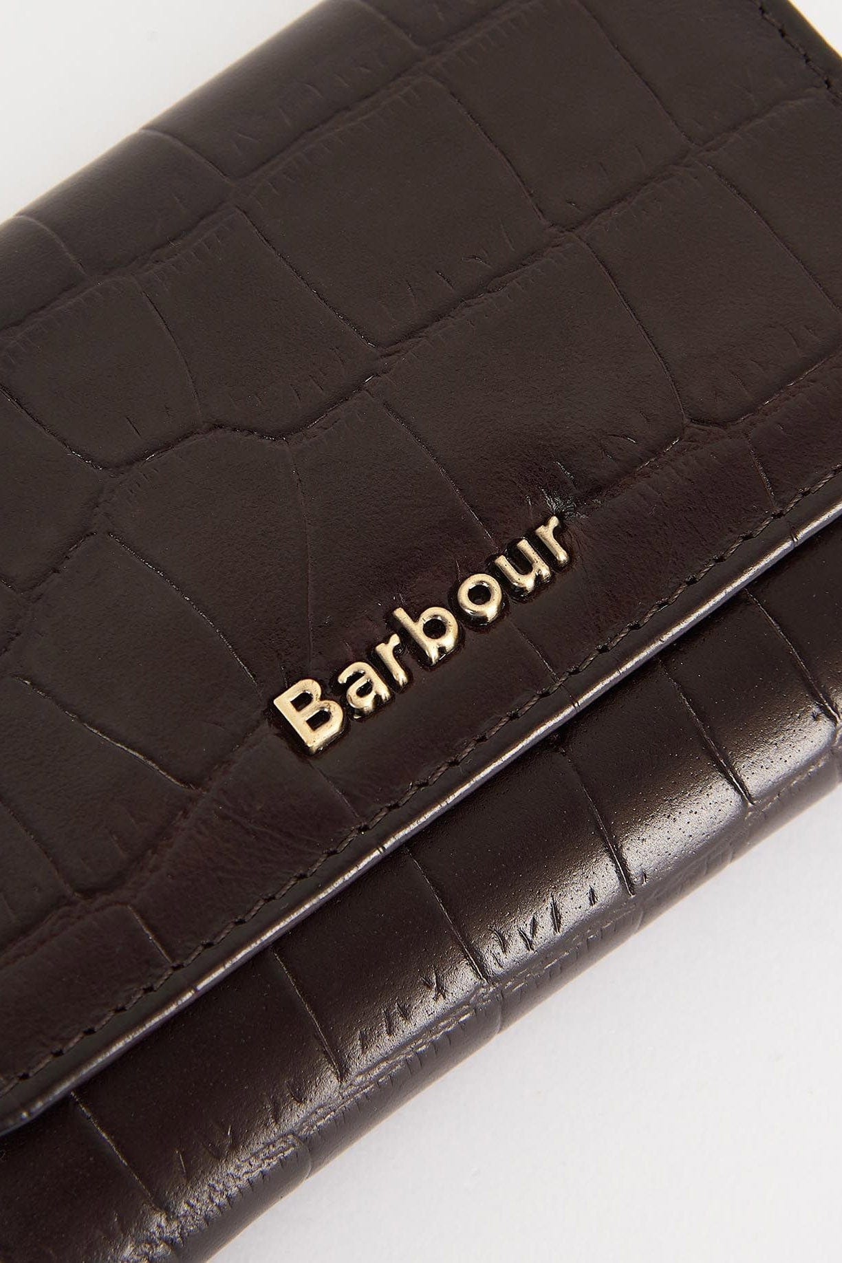 Barbour Faux Croc Leather French Purse - Black Cherry LLG0025_PU91_OS