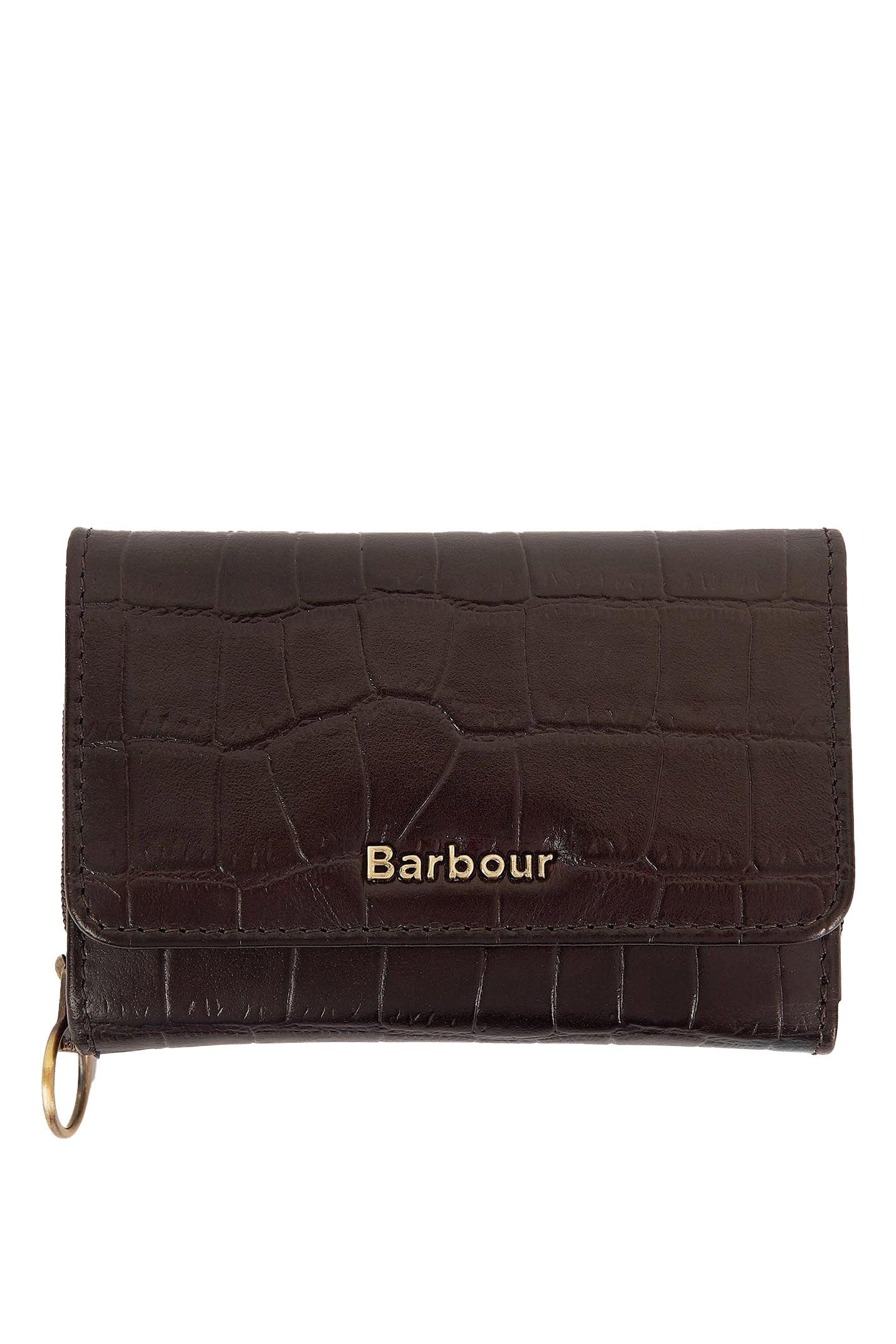 Barbour Faux Croc Leather French Purse - Black Cherry LLG0025_PU91_OS