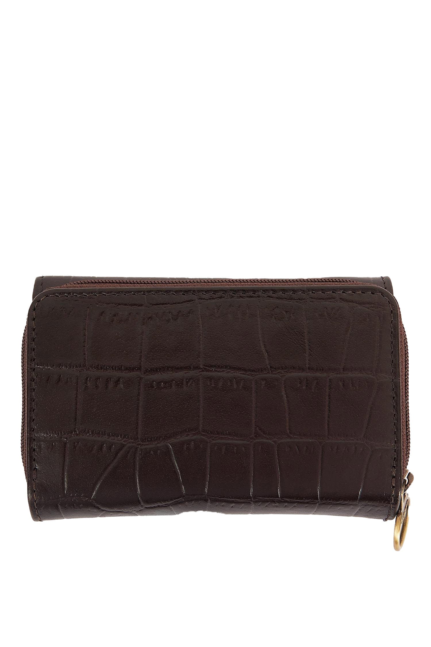 Barbour Faux Croc Leather French Purse - Black Cherry LLG0025_PU91_OS