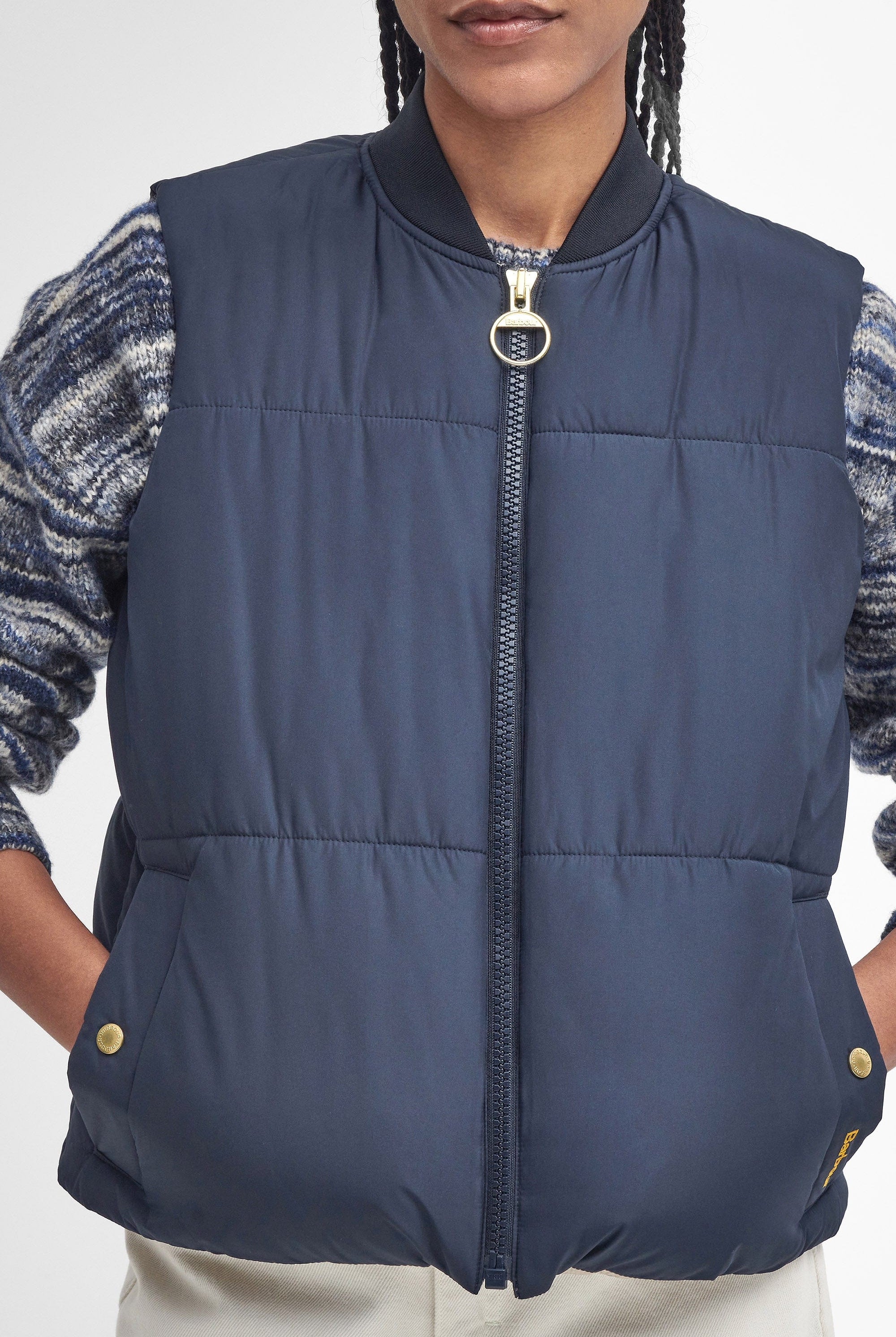 Barbour Fay Gilet - Dark Navy/Military Brown/Light Sand