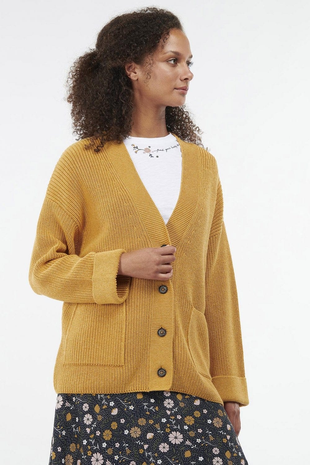 Barbour Ferryside Knitted Cardigan - Mustard