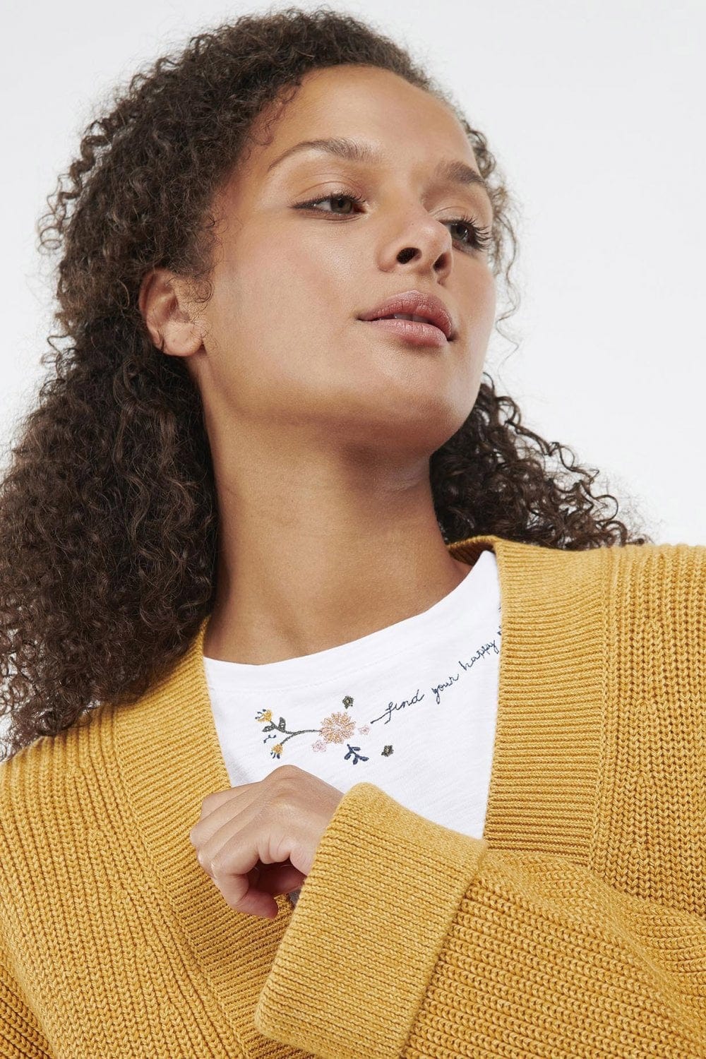 Barbour Ferryside Knitted Cardigan - Mustard