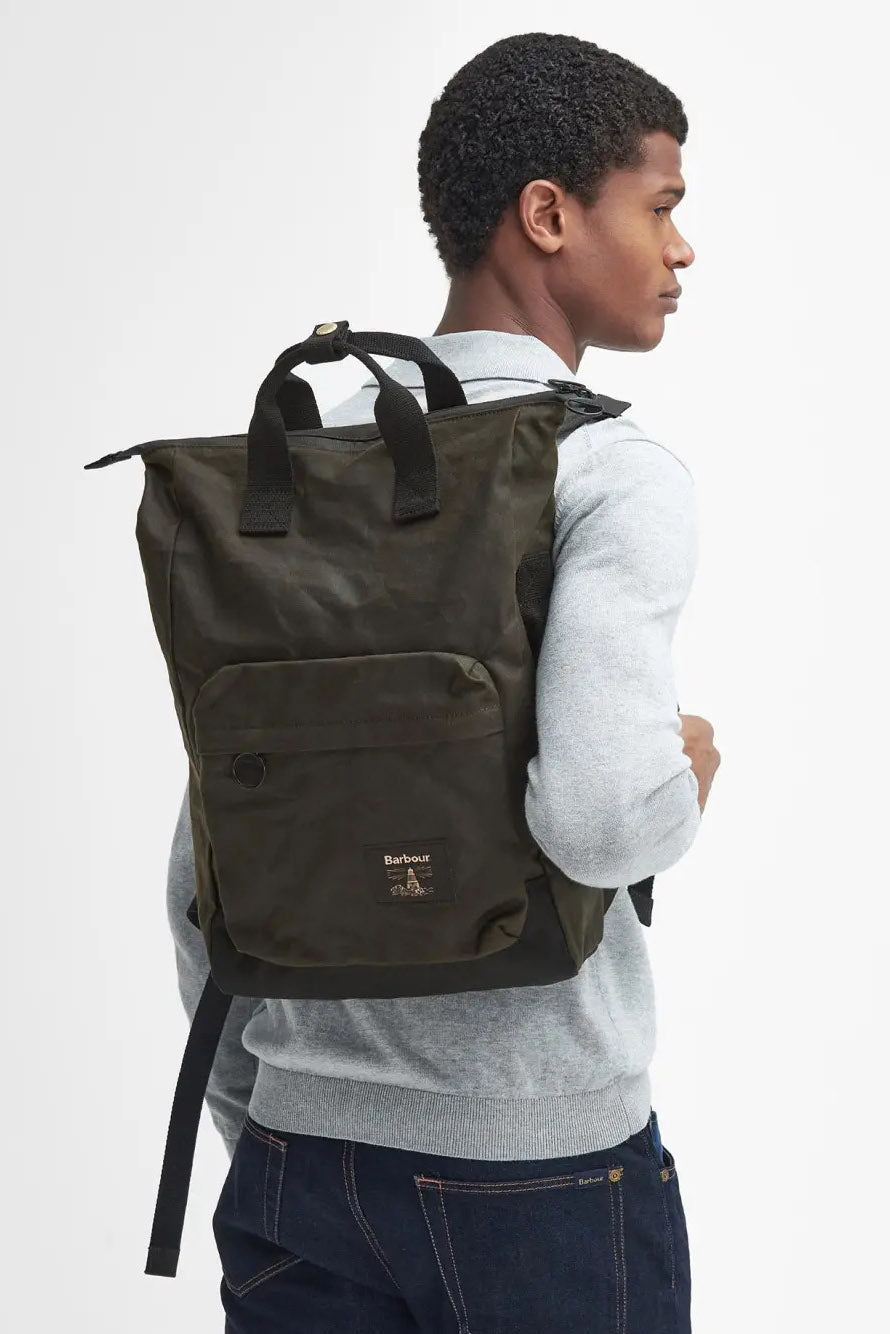 Barbour Field Waxed Backpack - Olive/Black UBA0714_OL71_OS
