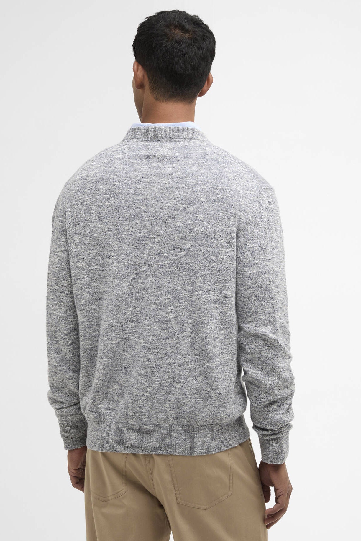 Barbour Flaxby Linen Blend Crew Neck Jumper - Navy