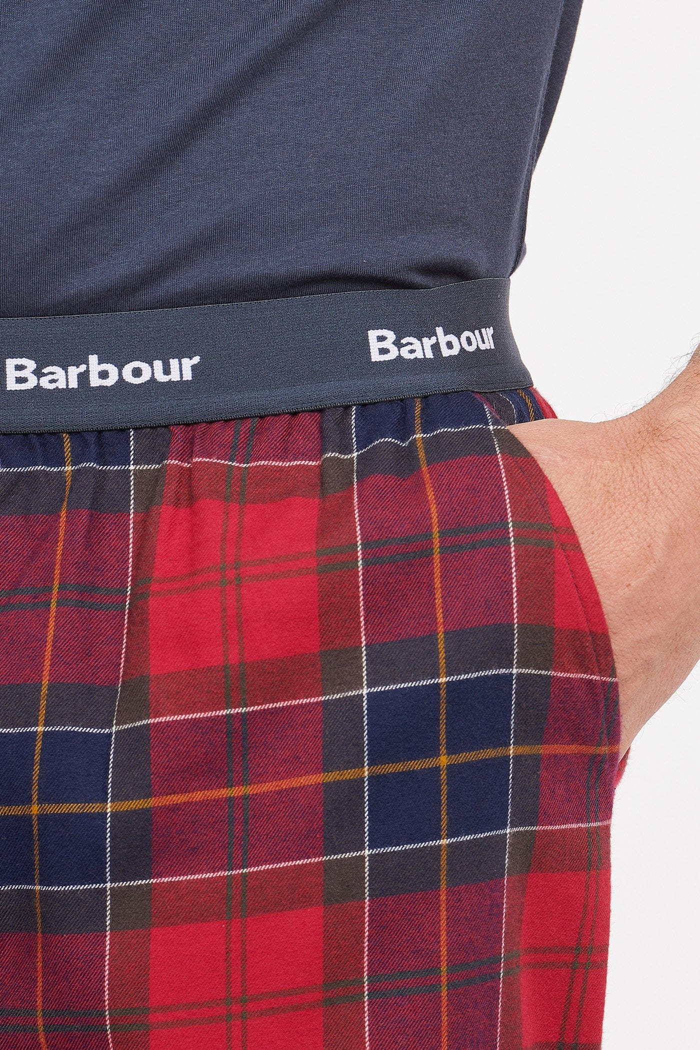 Barbour Glenn Tartan Trousers - Red Tartan