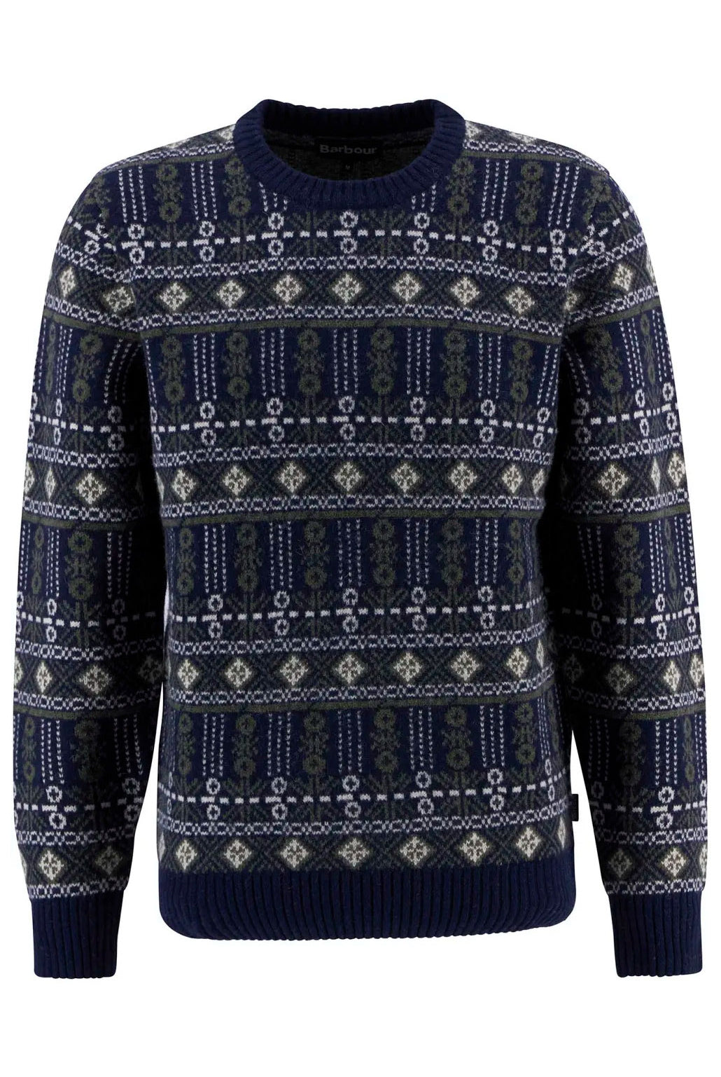 Barbour Grangetown Fair Isle Crew Neck Jumper - Inky Blue