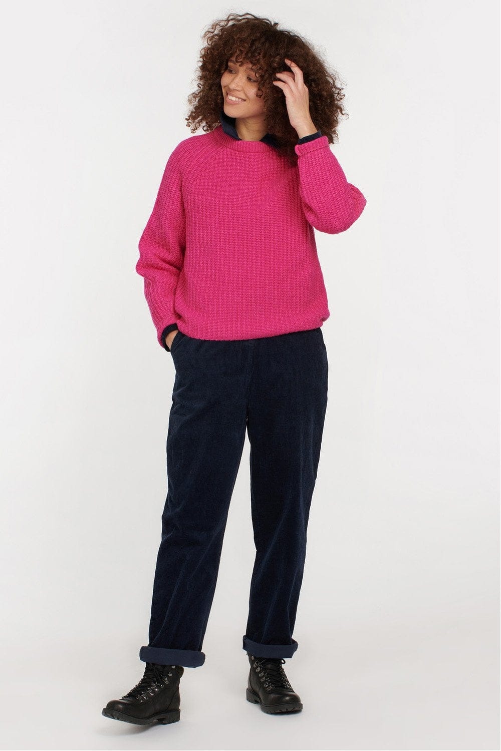 Barbour Hartley Wool Knit - Fuchsia