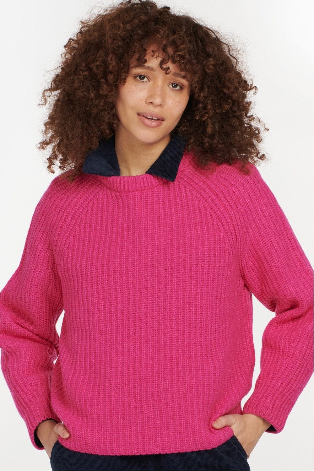 Barbour Hartley Wool Knit - Fuchsia