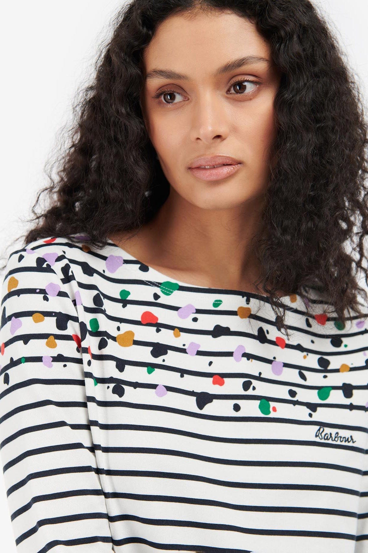 Barbour Hawkins Print Top - Off White Dalmatian