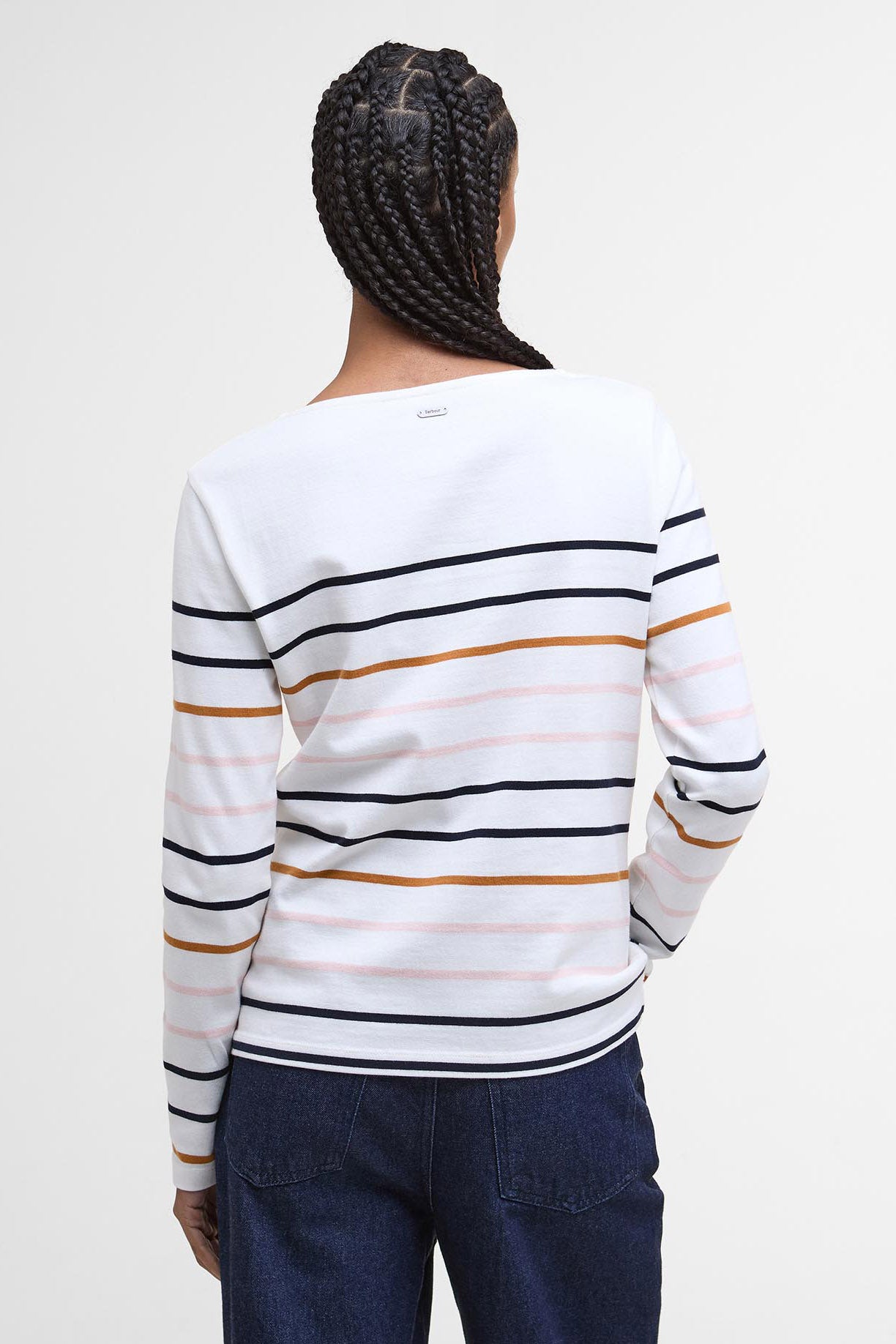 Barbour Hawkins Striped Long Sleeve T-Shirt - Cloud Stripe