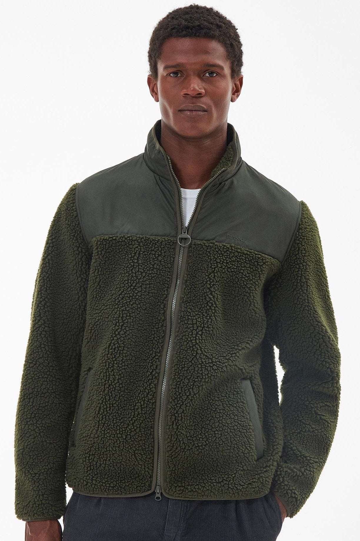 Barbour Hobson Fleece Jacket - Olive