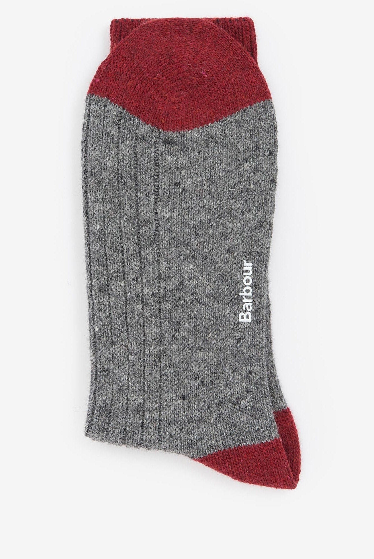 Barbour Houghton Socks - Mid Grey/Red