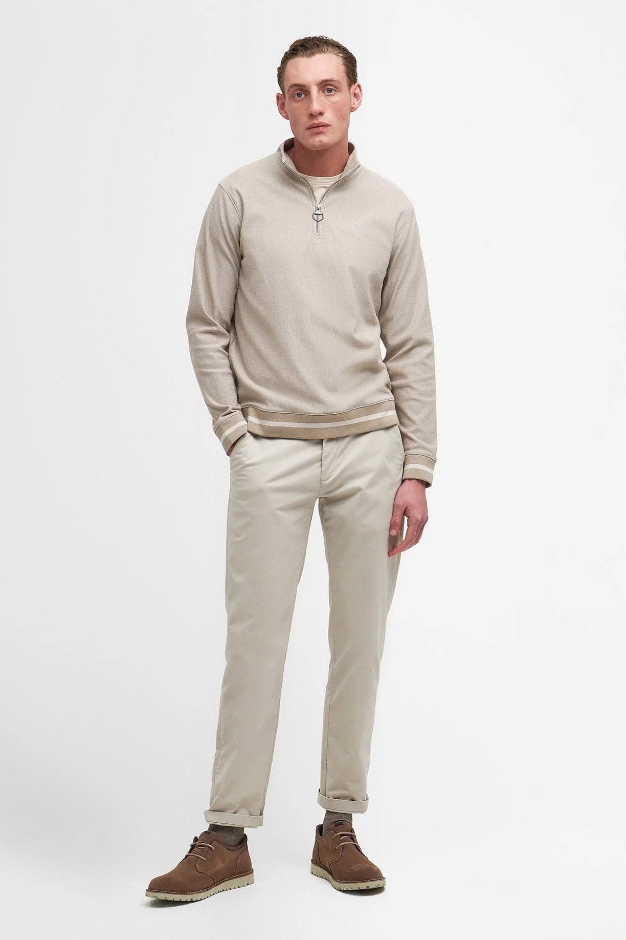 Barbour Houndwood Half-Zip Sweatshirt - Concrete