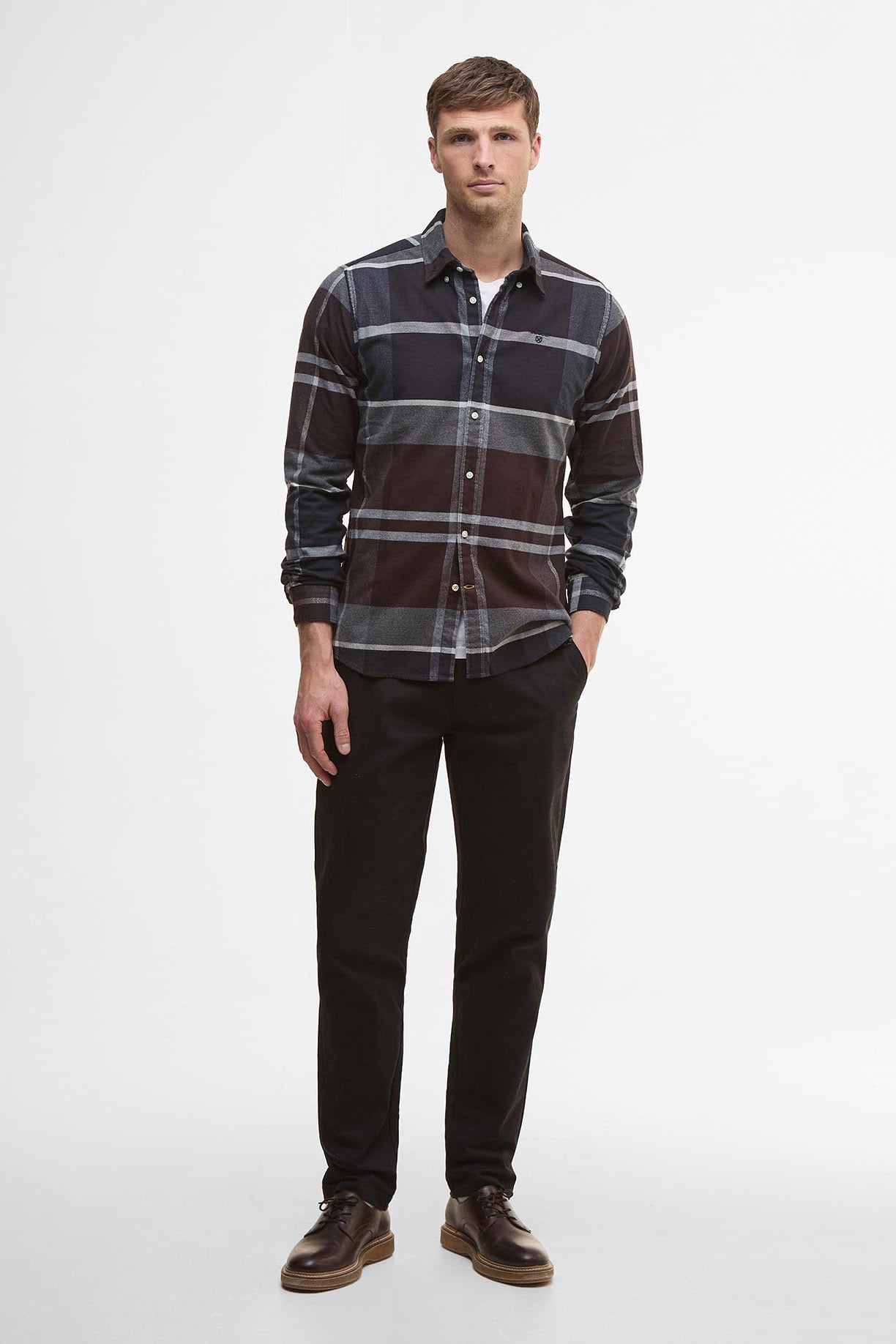 Barbour Iceloch Tailored Brushed Cotton Shirt - Midnight Oak Tartan