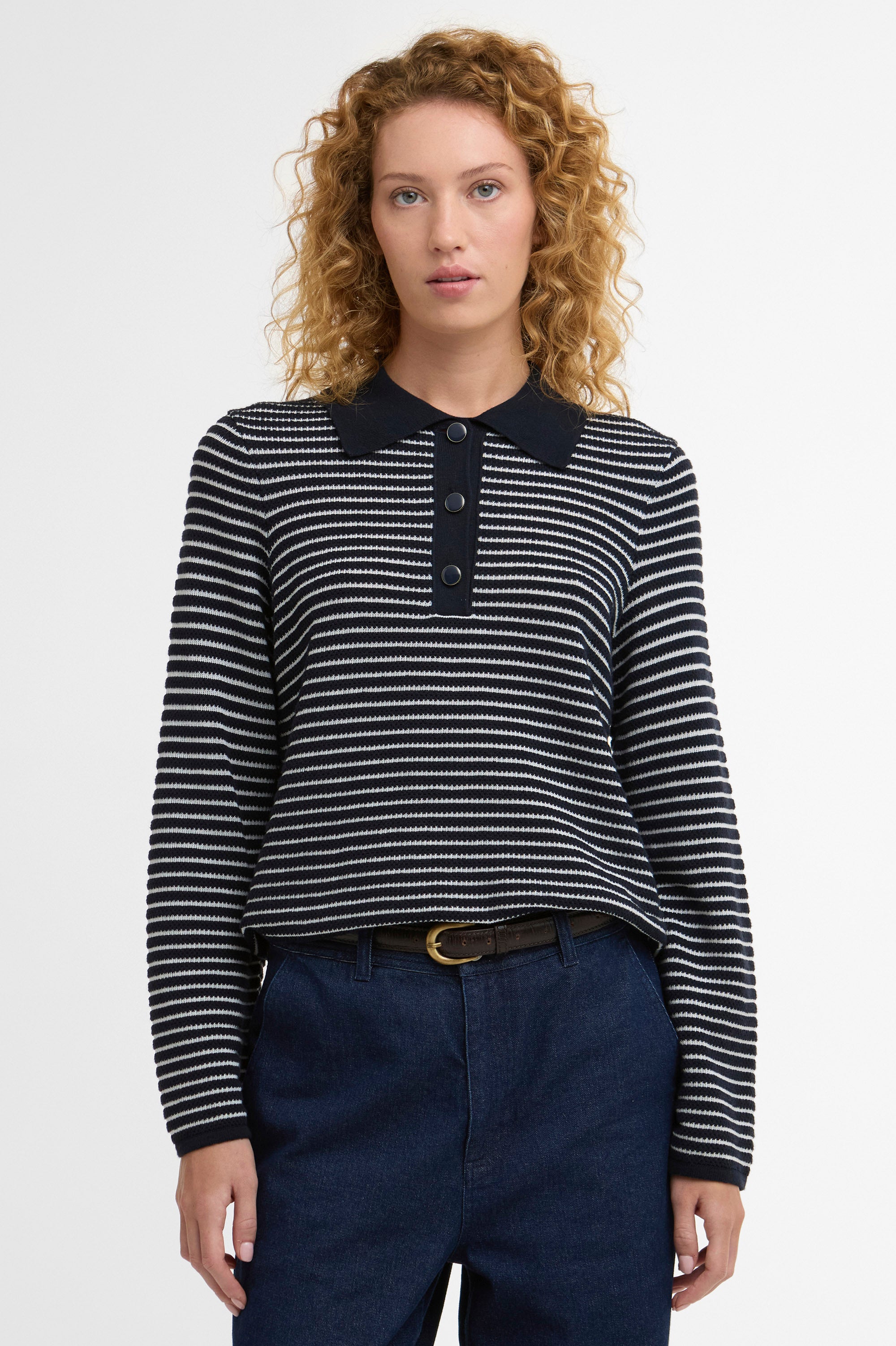 Barbour Inez Knit Jumper - Dark Navy Stripe