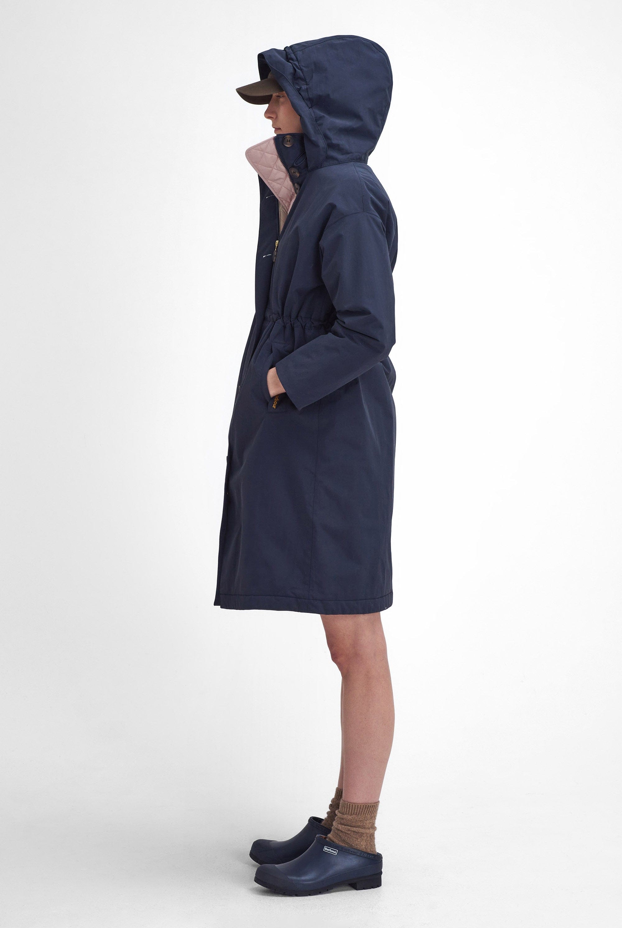 Barbour Iris Waterproof Jacket - Dark Navy/Light Sand/Military Brown